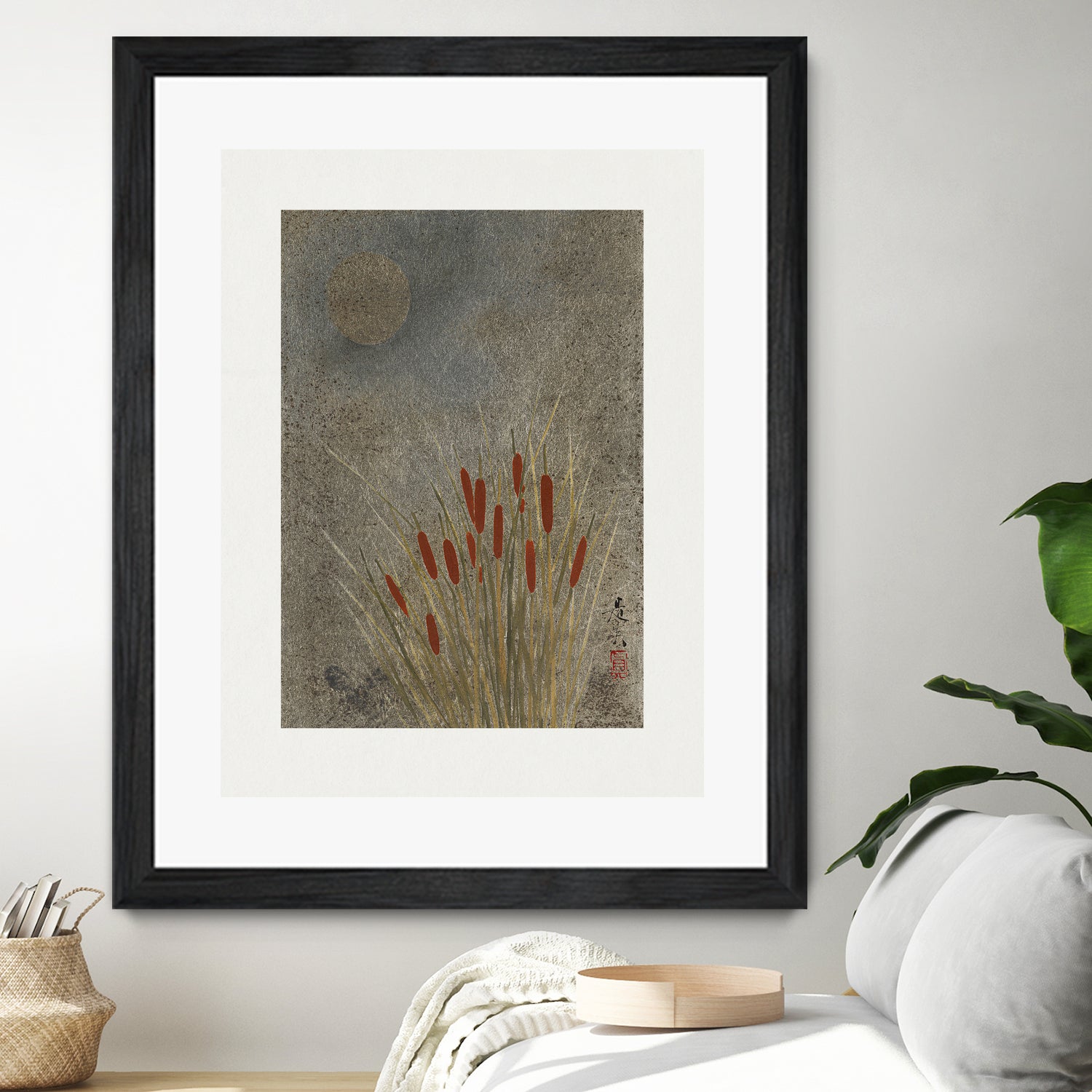 Japanese Grass Field At Night (1807a€“1891) by Shibata Zeshin on GIANT ART - 9449 illustration