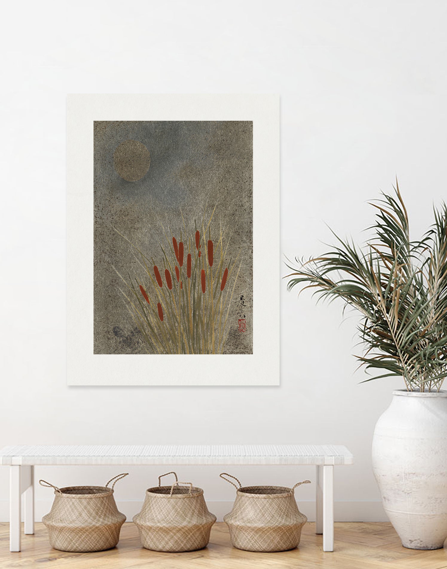 Japanese Grass Field At Night (1807a€“1891) by Shibata Zeshin on GIANT ART - 9449 illustration