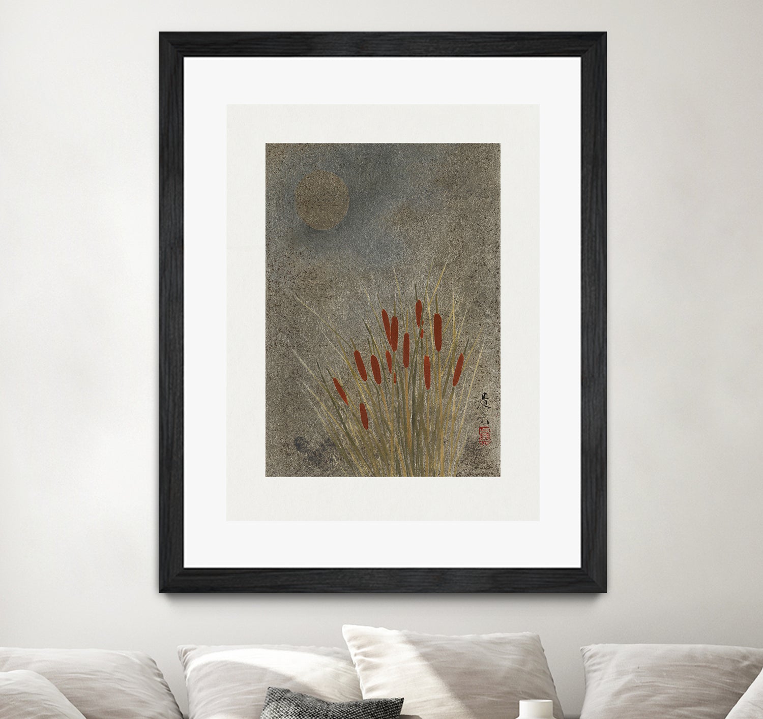 Japanese Grass Field At Night (1807a€“1891) by Shibata Zeshin on GIANT ART - 9449 illustration