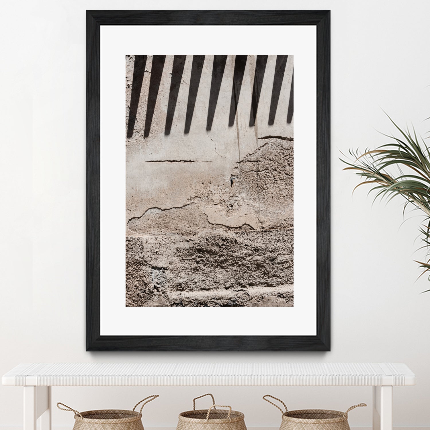 Shadow of lines at vintage wall by Photolovers on GIANT ART - abstract ground