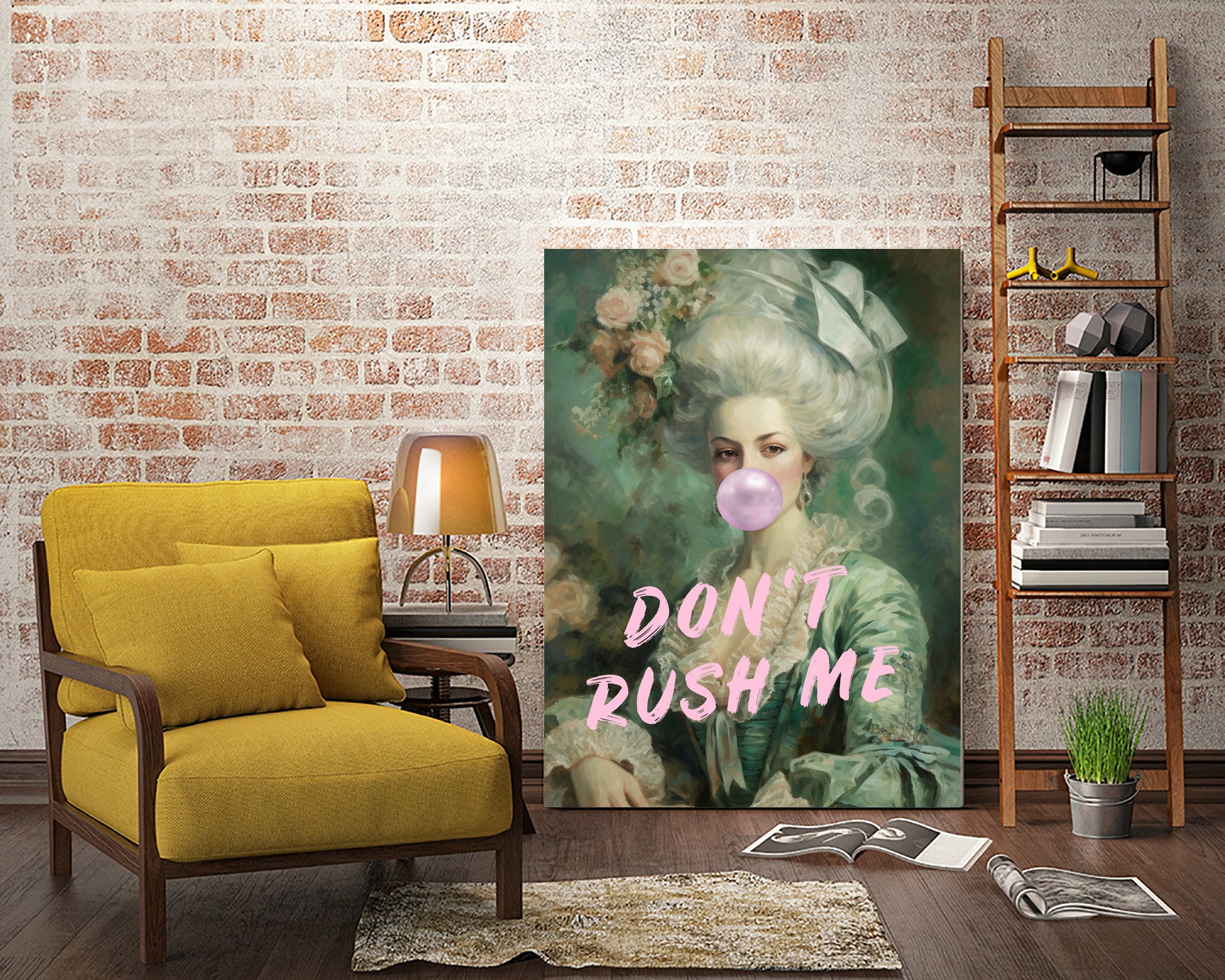 Marie Antoinette Dont Rush Me by Talitha McQueen on GIANT ART - pink contemporary human face,flower,text,clothing,painting,doll,poster,person,fashion,flowers,flora,floral,botanical,flowers and plants,botanicals,word,words,painted,paint,painterly,people,portrait,figurative