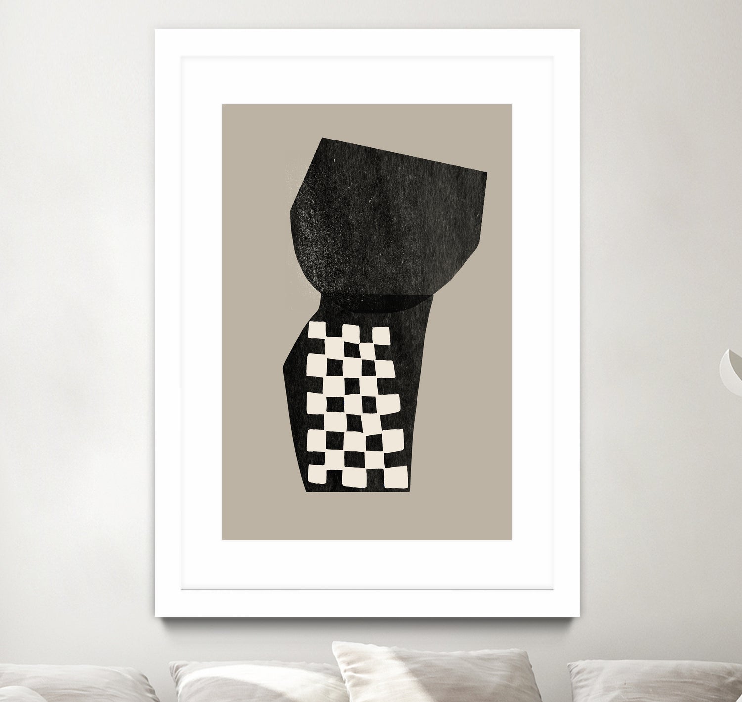 Checkered Abstraction by MIUUS STUDIO on GIANT ART - black shapes