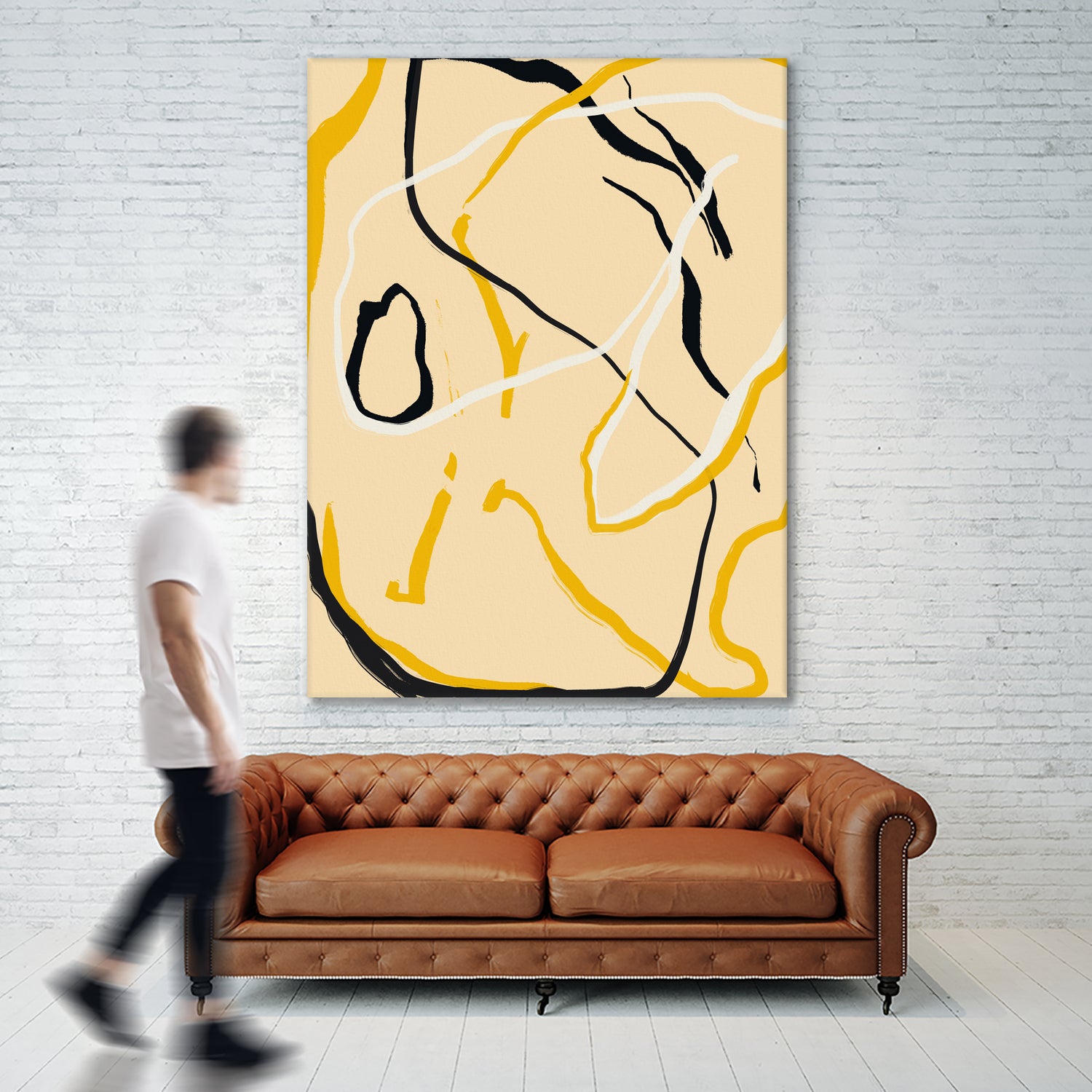 Golden Flow Lines by Little Dean on GIANT ART - line art abstract art