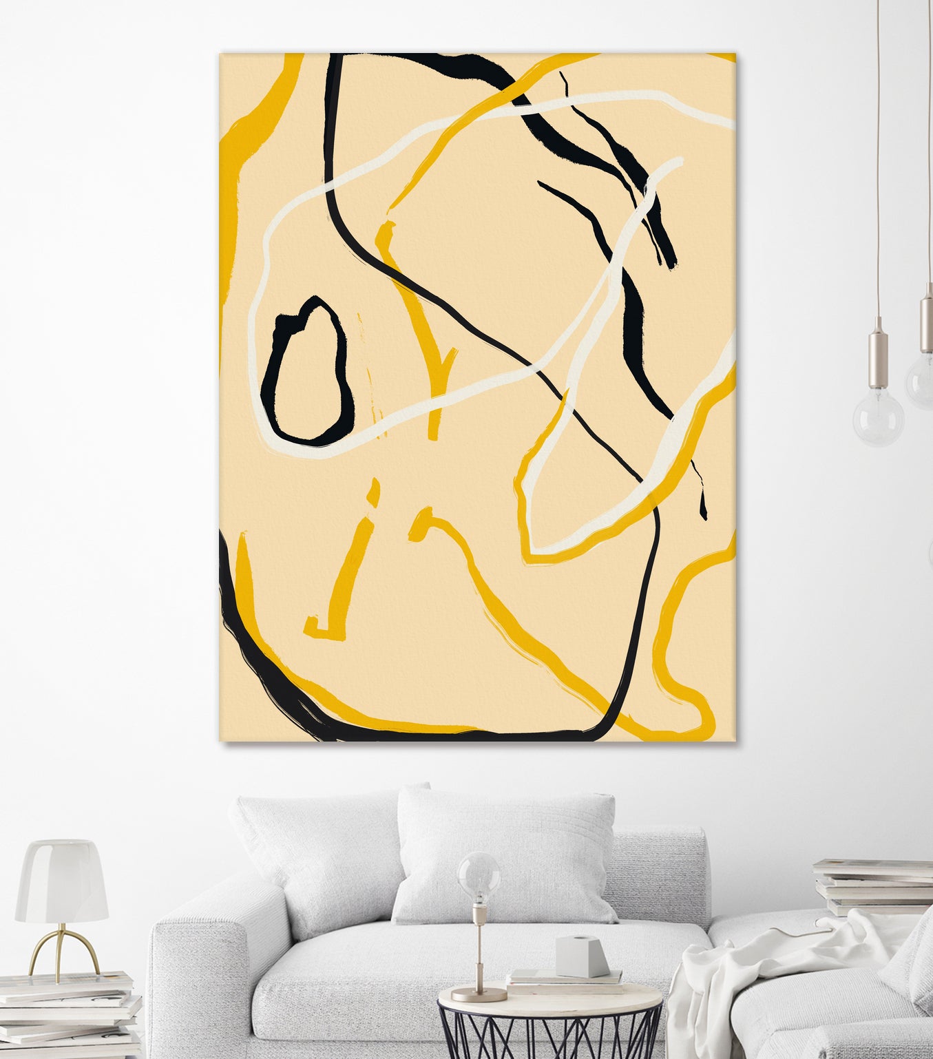 Golden Flow Lines by Little Dean on GIANT ART - line art abstract art