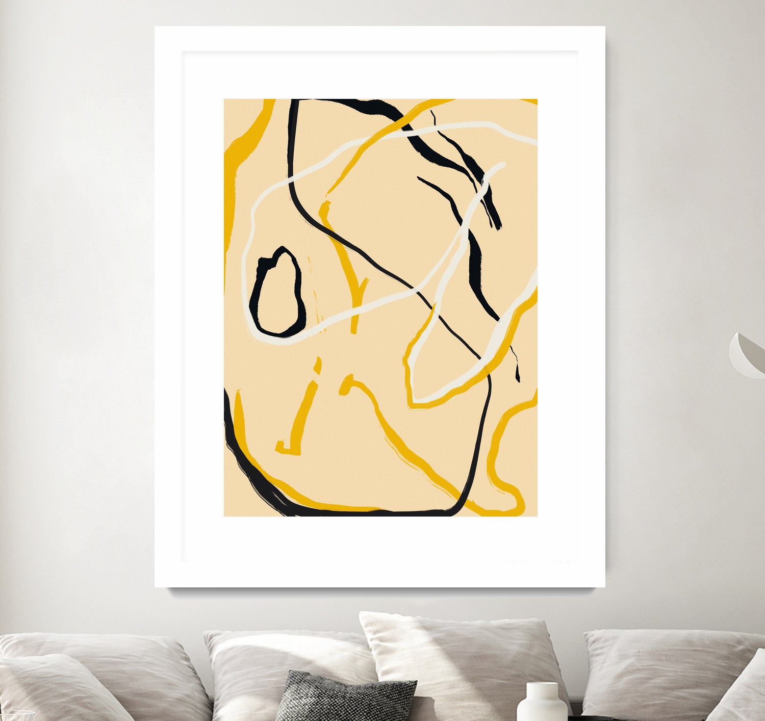 Golden Flow Lines by Little Dean on GIANT ART - line art abstract art