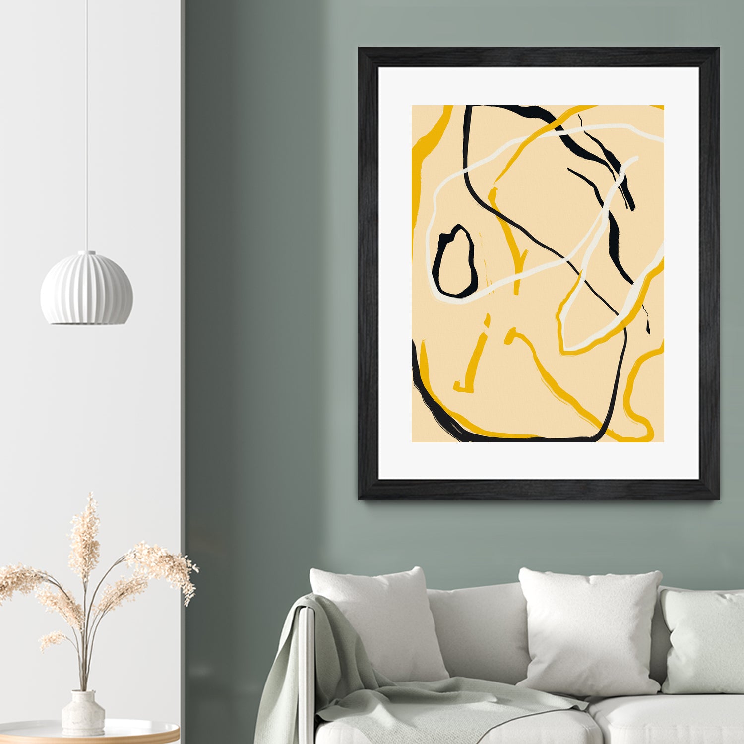 Golden Flow Lines by Little Dean on GIANT ART - line art abstract art