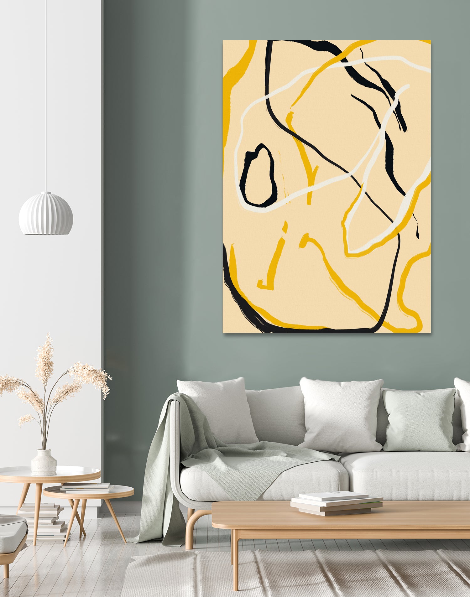 Golden Flow Lines by Little Dean on GIANT ART - line art abstract art