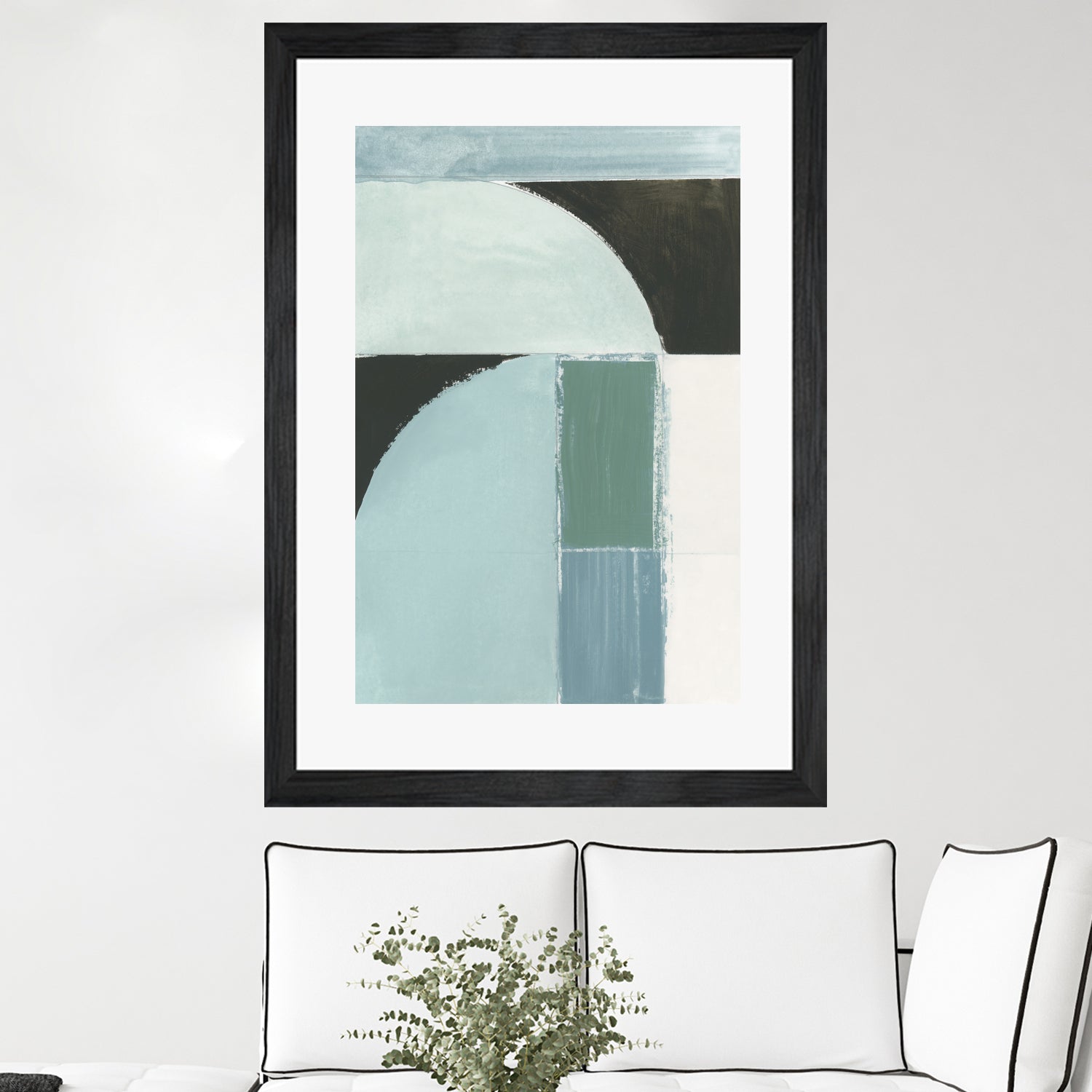 Abstract Blue Shapes No1 Print by cartissi on GIANT ART - abstract painting