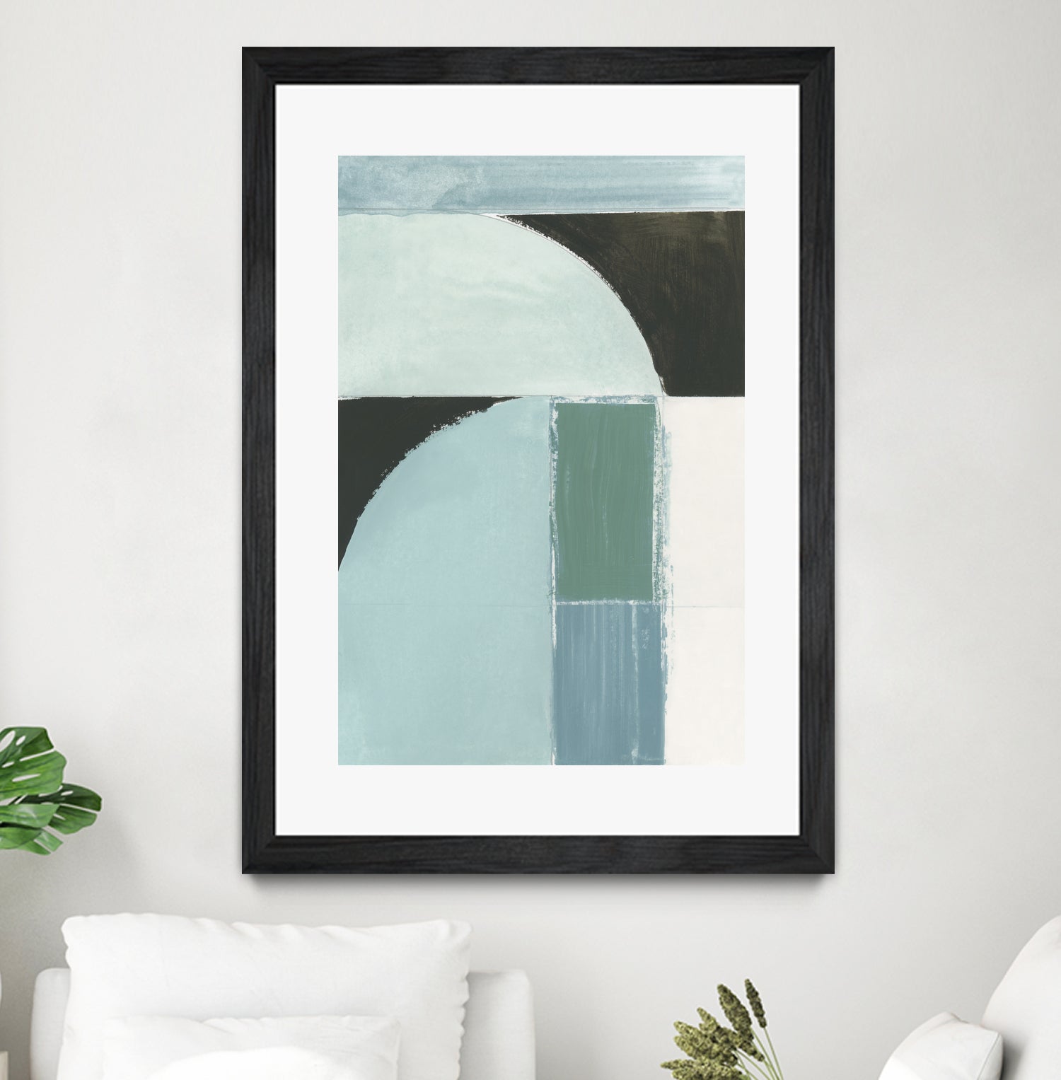 Abstract Blue Shapes No1 Print by cartissi on GIANT ART - abstract painting