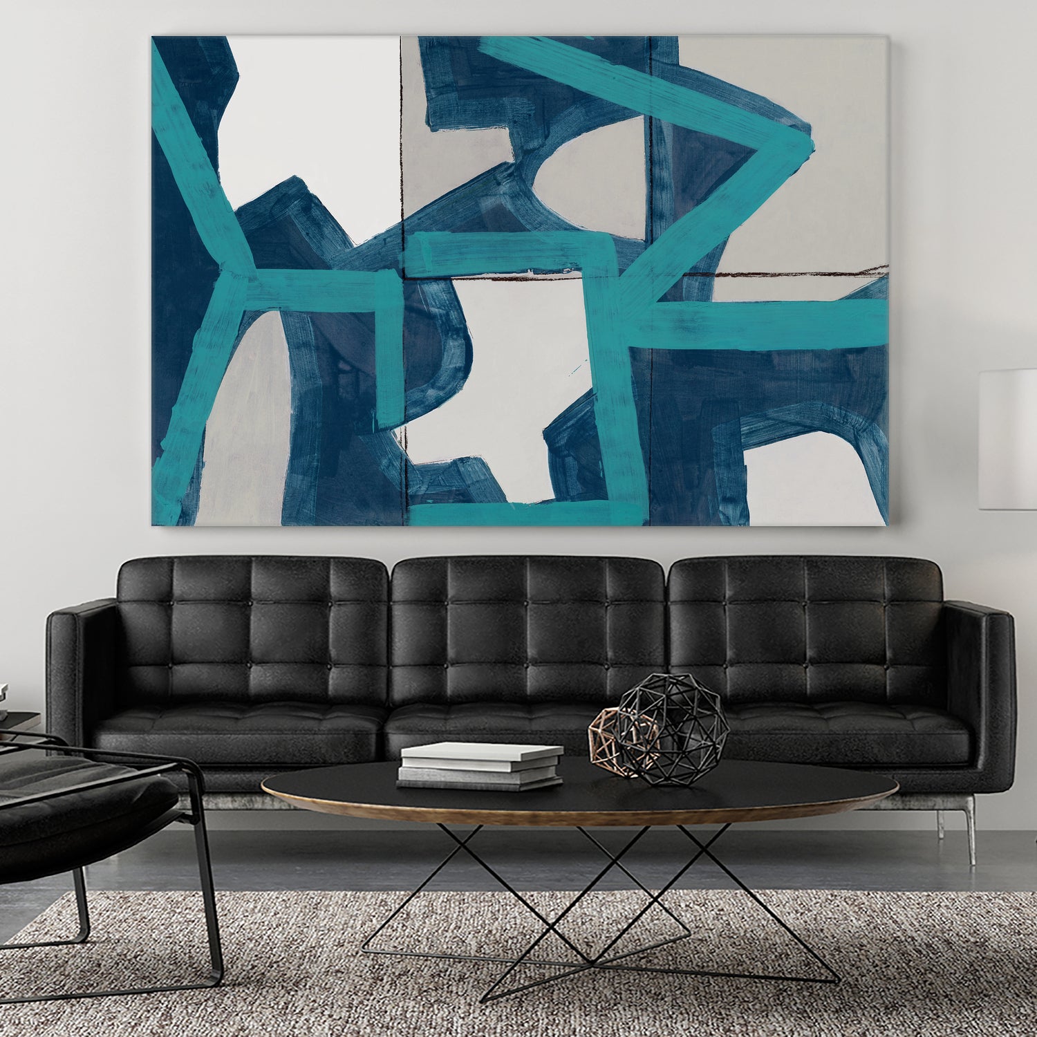 Metric Blue Abstract Art Print by cartissi on GIANT ART - abstract painting