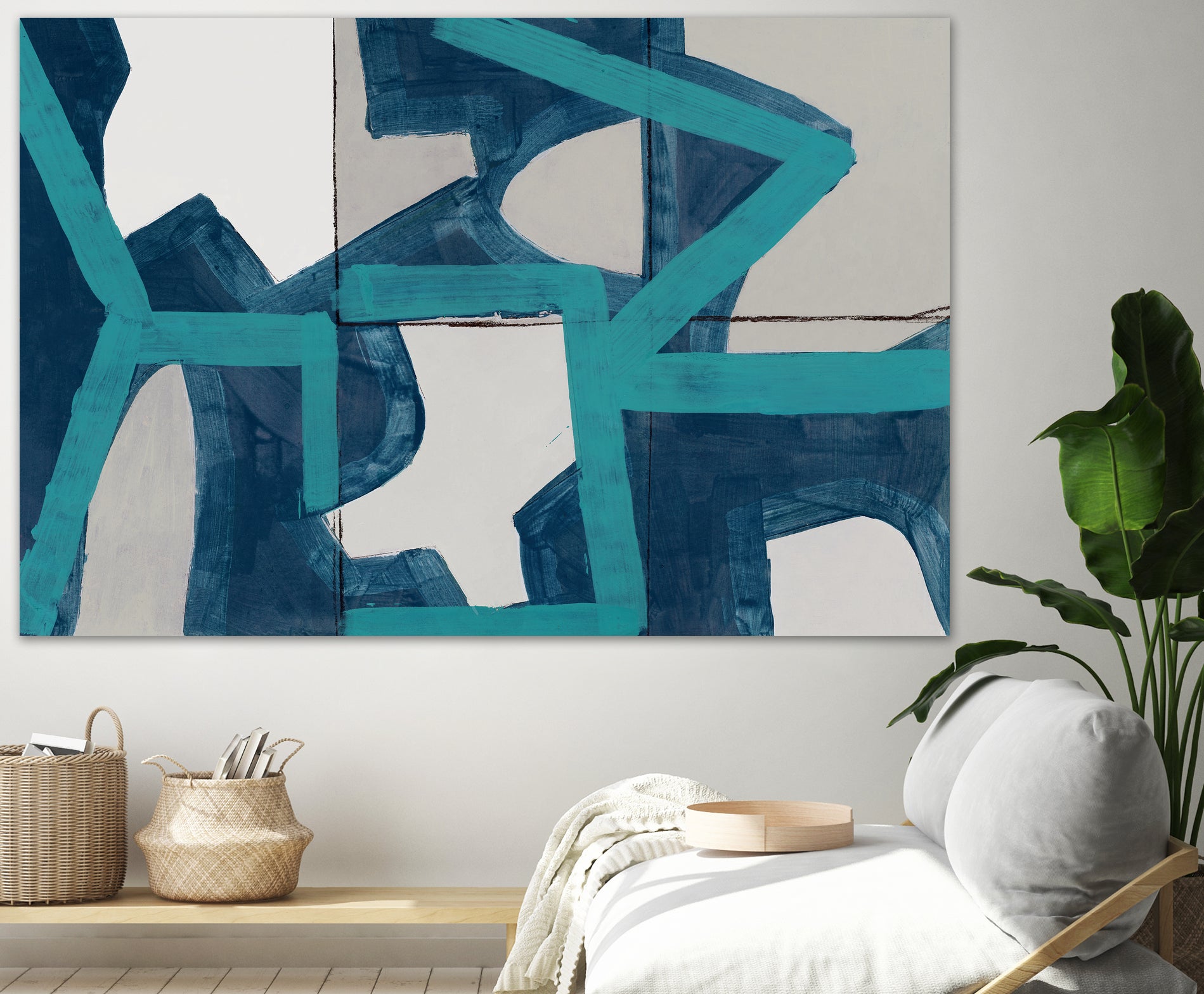 Metric Blue Abstract Art Print by cartissi on GIANT ART - abstract painting