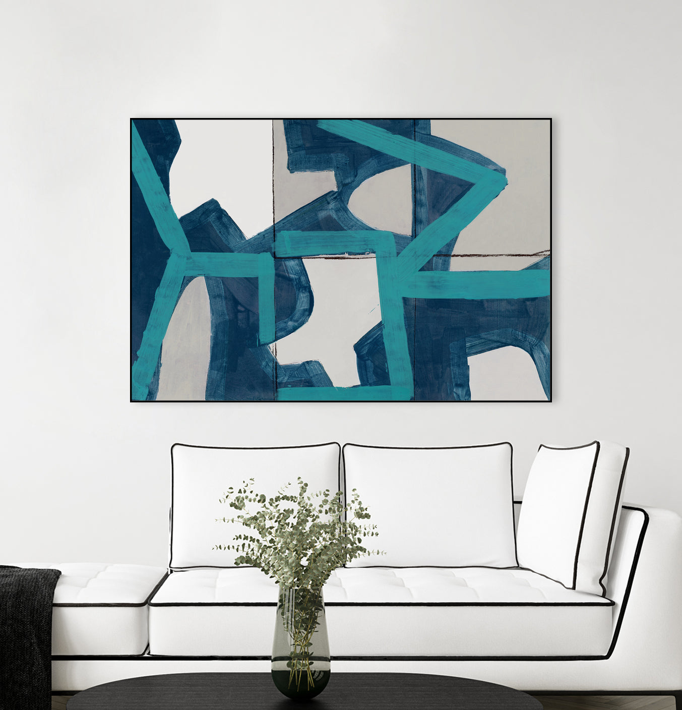 Metric Blue Abstract Art Print by cartissi on GIANT ART - abstract painting