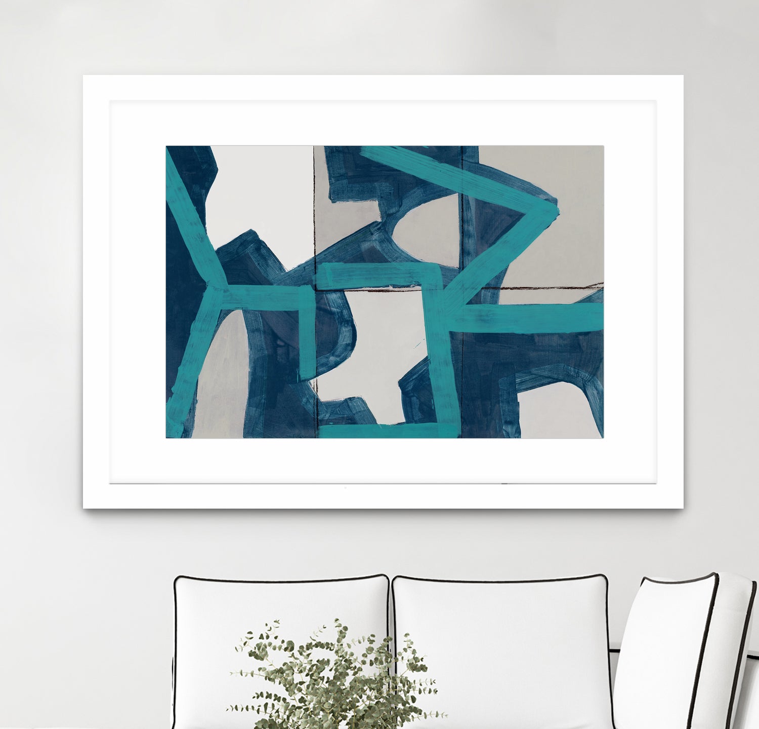 Metric Blue Abstract Art Print by cartissi on GIANT ART - abstract painting