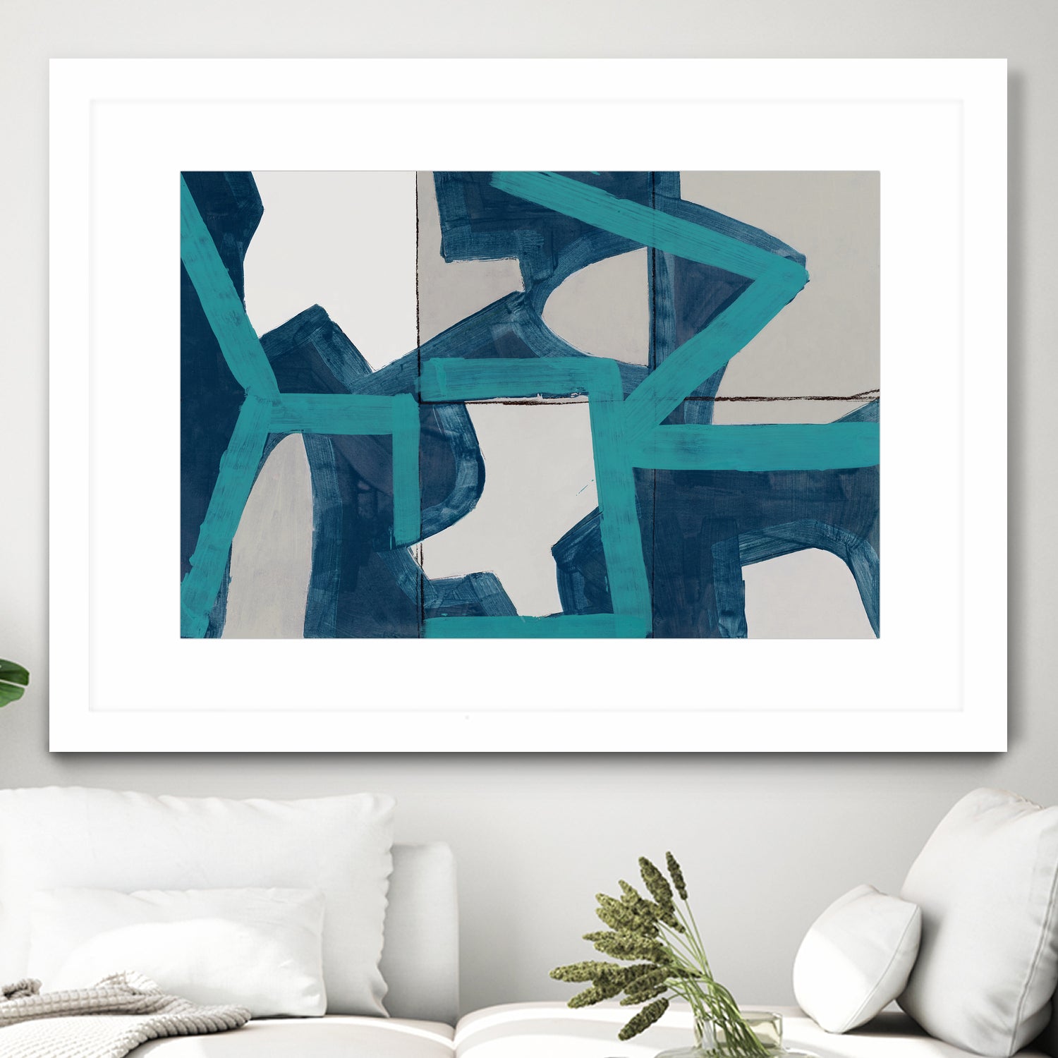 Metric Blue Abstract Art Print by cartissi on GIANT ART - abstract painting