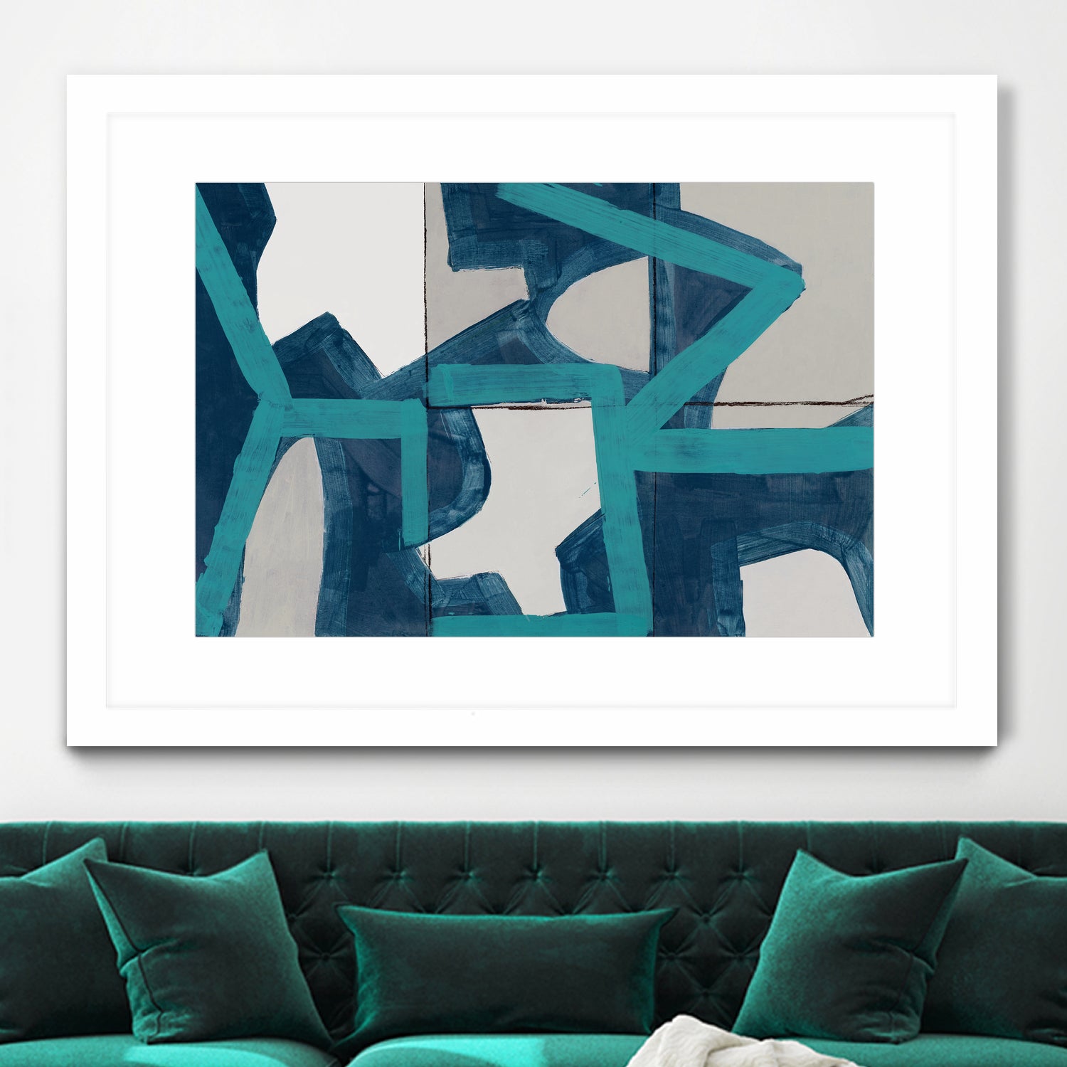 Metric Blue Abstract Art Print by cartissi on GIANT ART - abstract painting