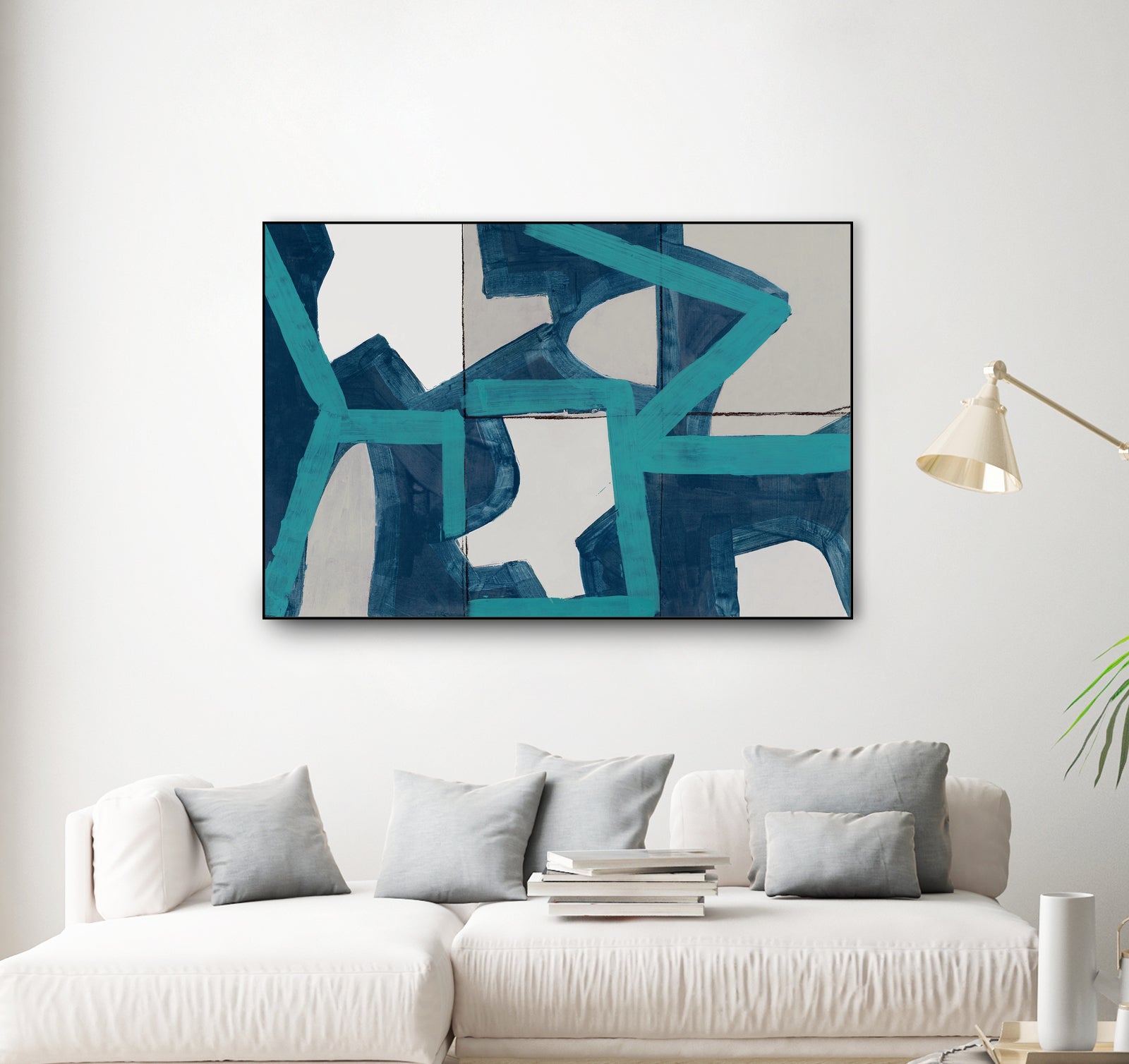 Metric Blue Abstract Art Print by cartissi on GIANT ART - abstract painting