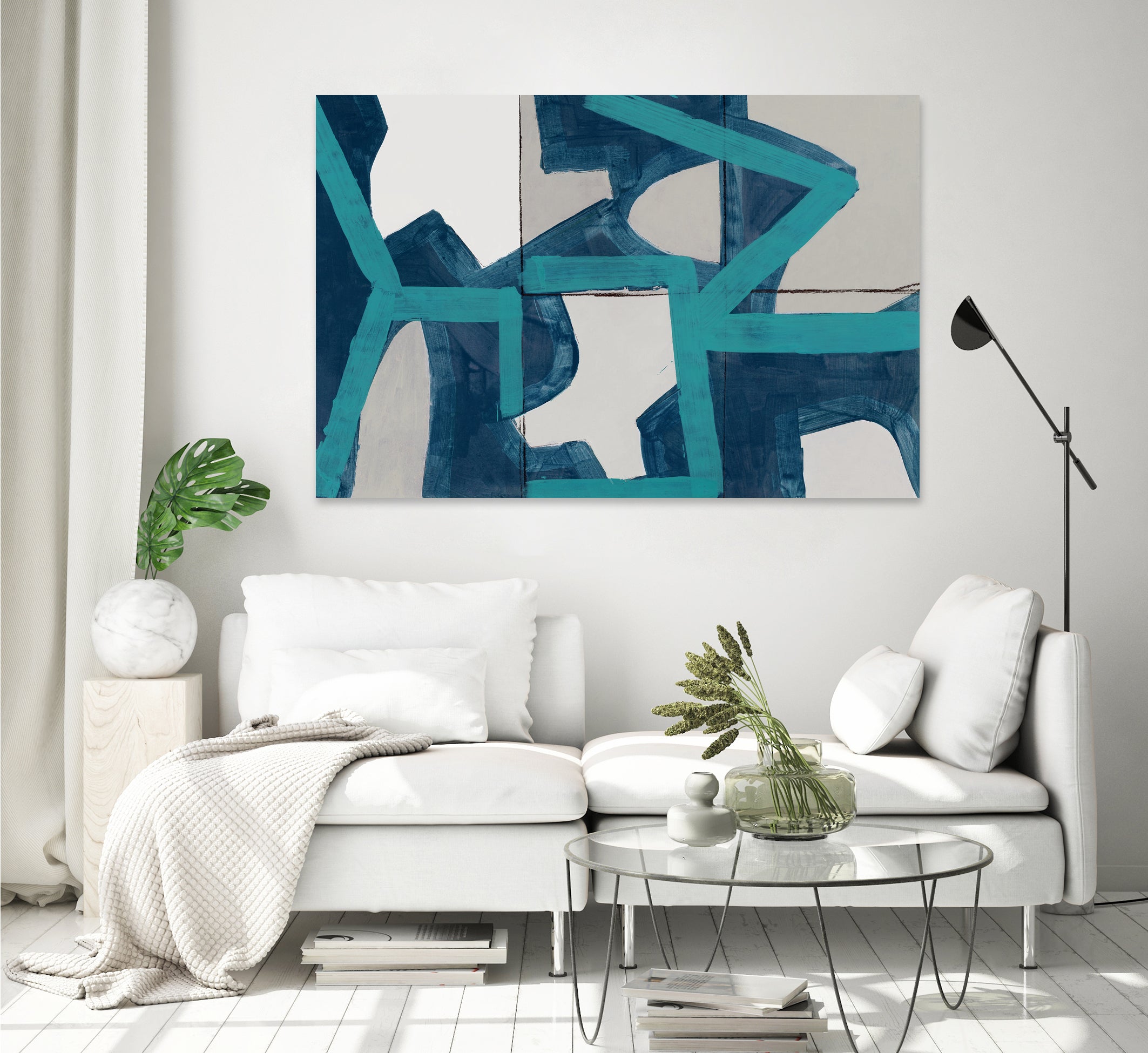 Metric Blue Abstract Art Print by cartissi on GIANT ART - abstract painting