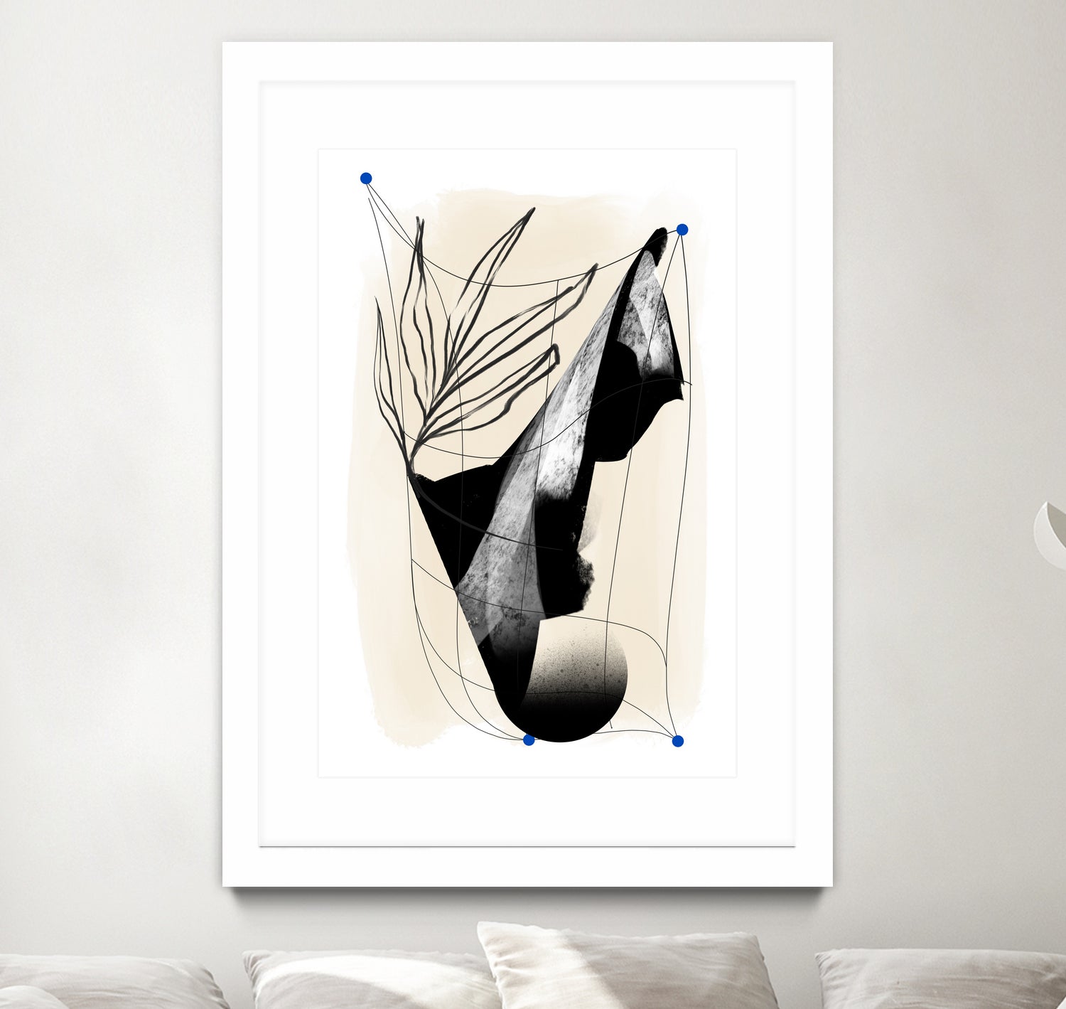 Which Came First by Jilli Darling on GIANT ART - abstract abstract, bold, white, grey, gray, calm, painting, print, wallart, wall art, energetic, colourful, graphic print, illustration, soft, brush strokes, cute, prints, home decor, beige, black, drawing