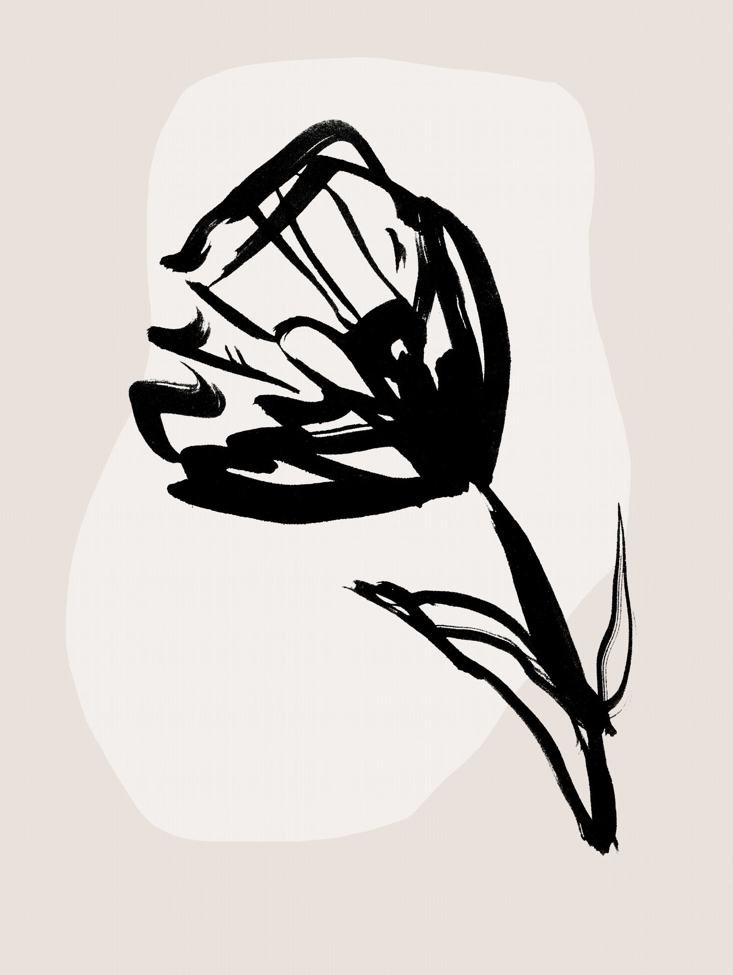 Monochrome Blossom by Treechild on GIANT ART - flowers and plants minimalist-floral-art