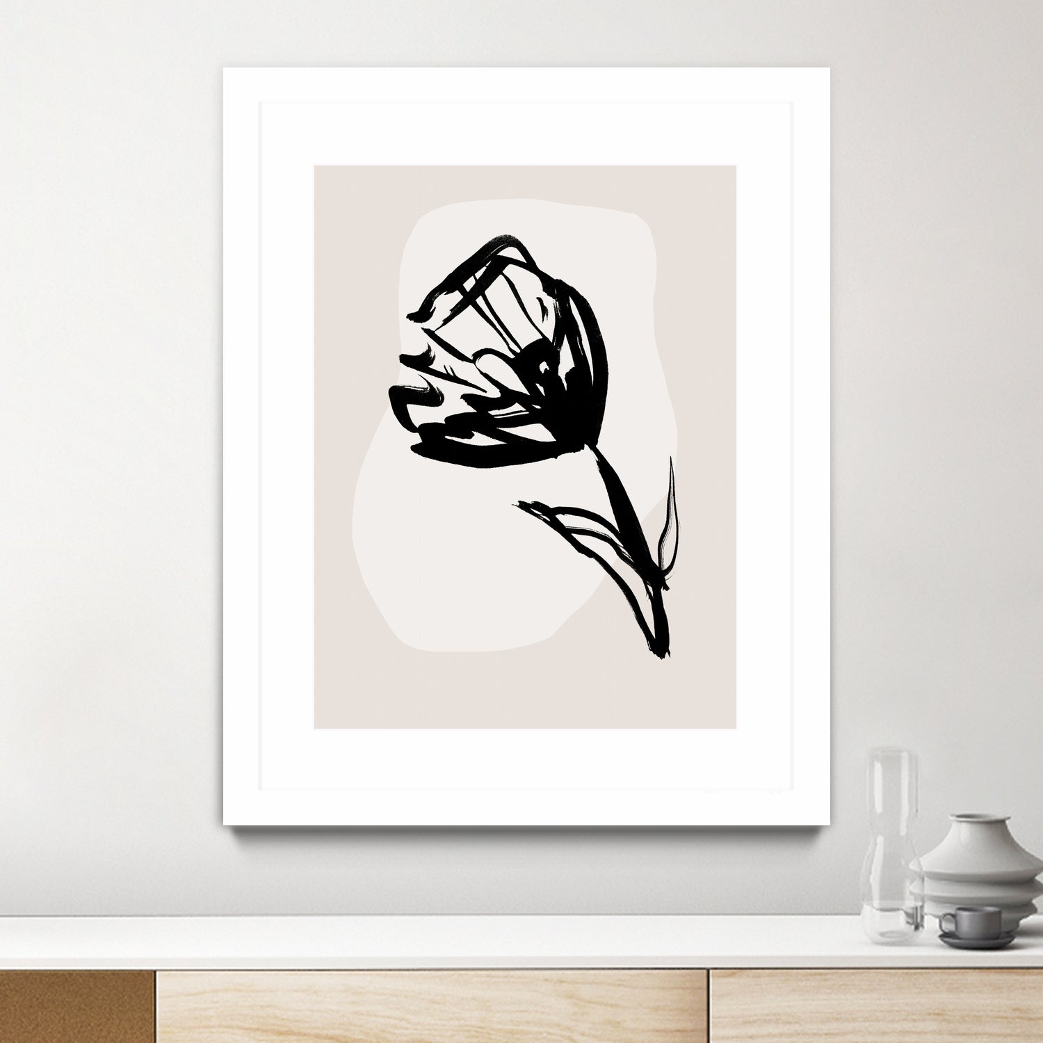 Monochrome Blossom by Treechild on GIANT ART - flowers and plants minimalist-floral-art