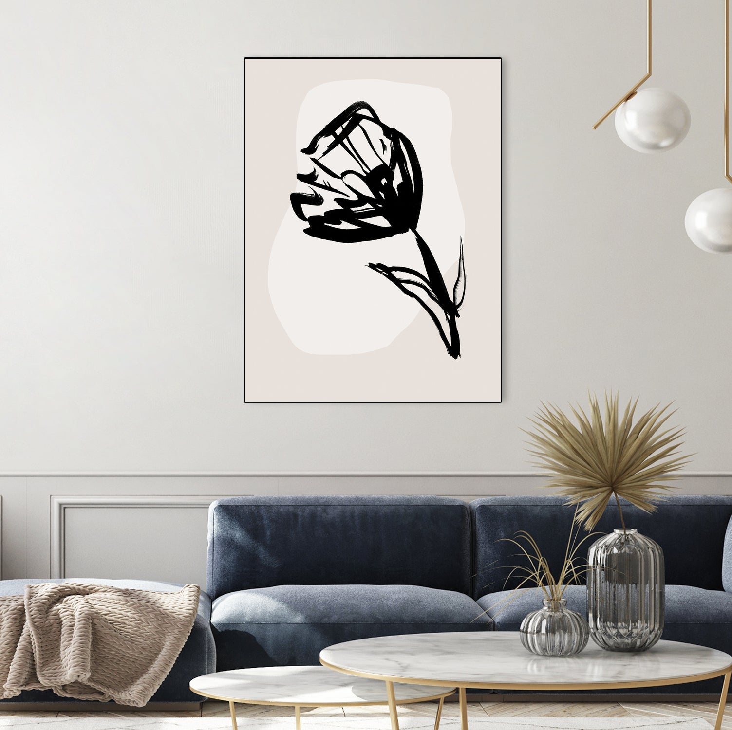 Monochrome Blossom by Treechild on GIANT ART - flowers and plants minimalist-floral-art