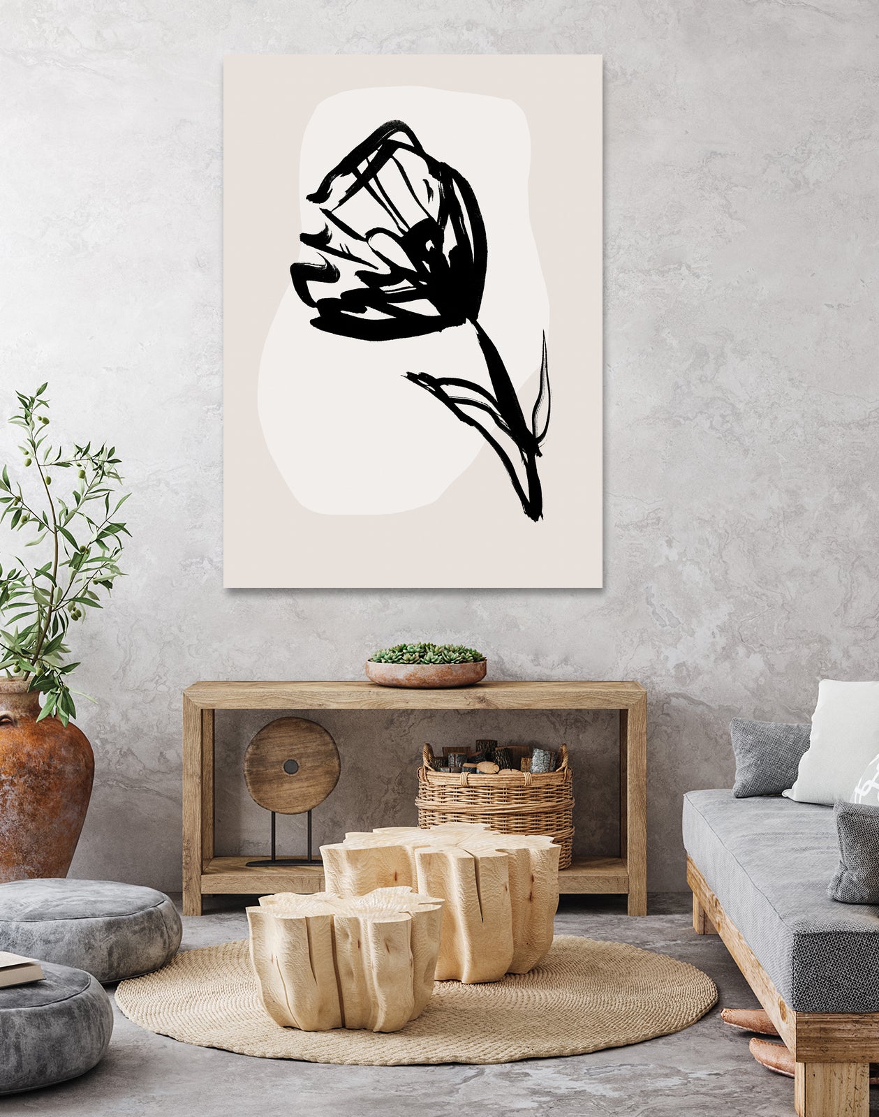 Monochrome Blossom by Treechild on GIANT ART - flowers and plants minimalist-floral-art