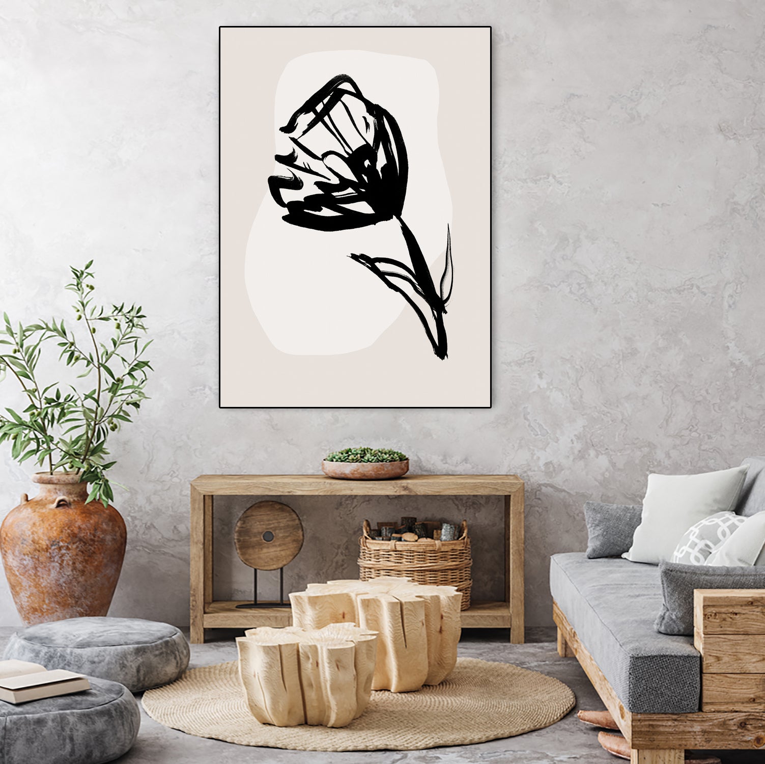 Monochrome Blossom by Treechild on GIANT ART - flowers and plants minimalist-floral-art