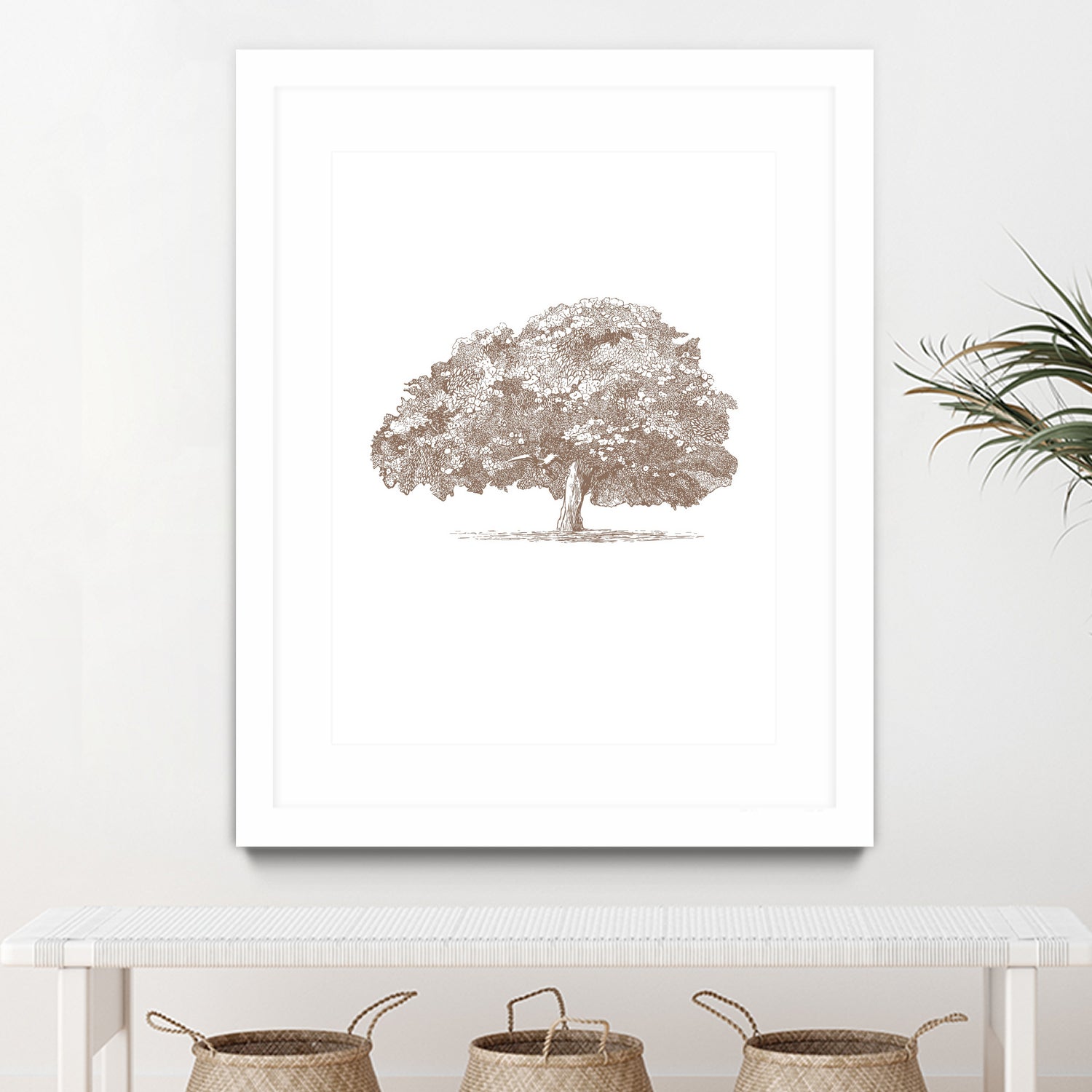 Big Tree in Brown Sepia by Katie Oa#039;Shea on GIANT ART - 2550 illustration