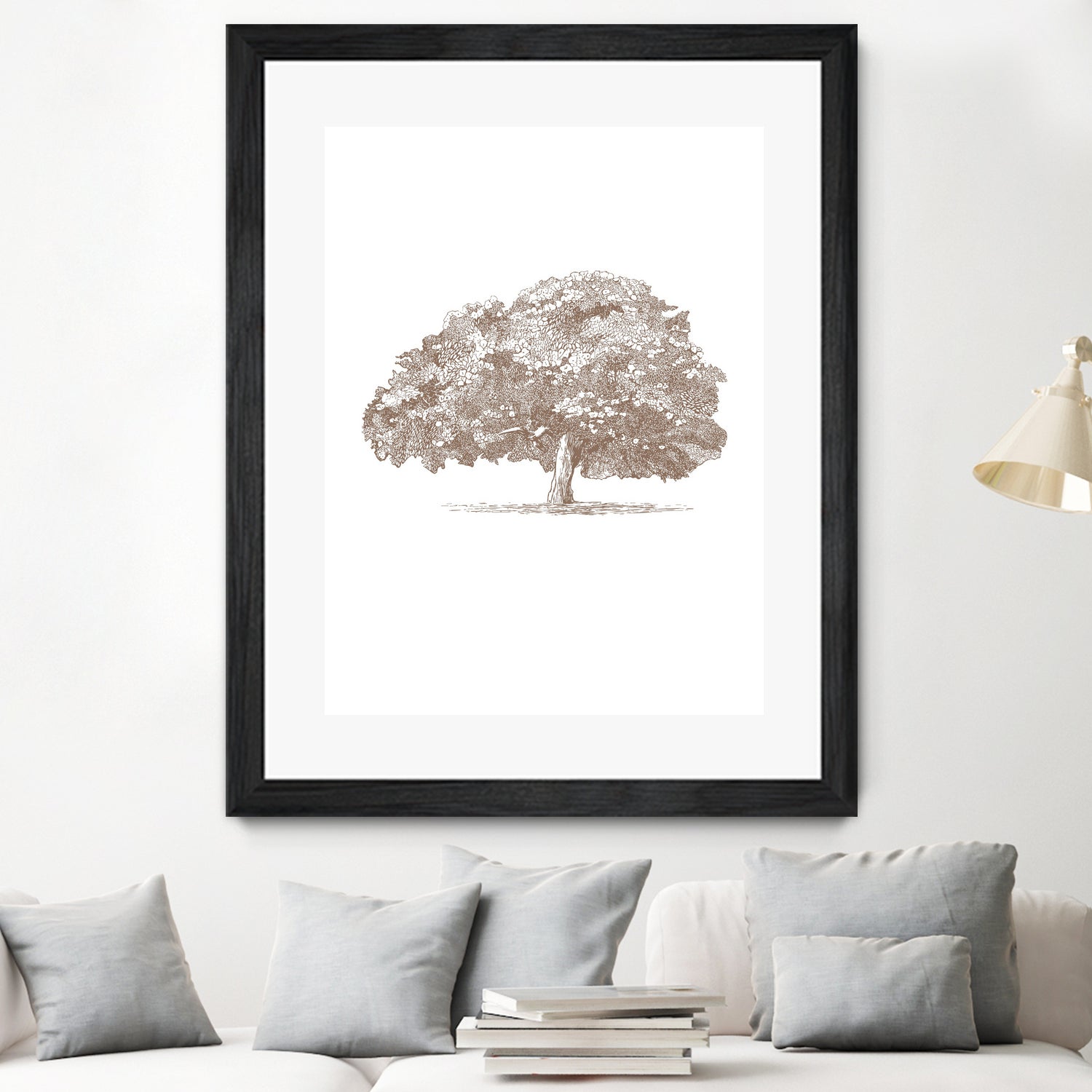 Big Tree in Brown Sepia by Katie Oa#039;Shea on GIANT ART - 2550 illustration