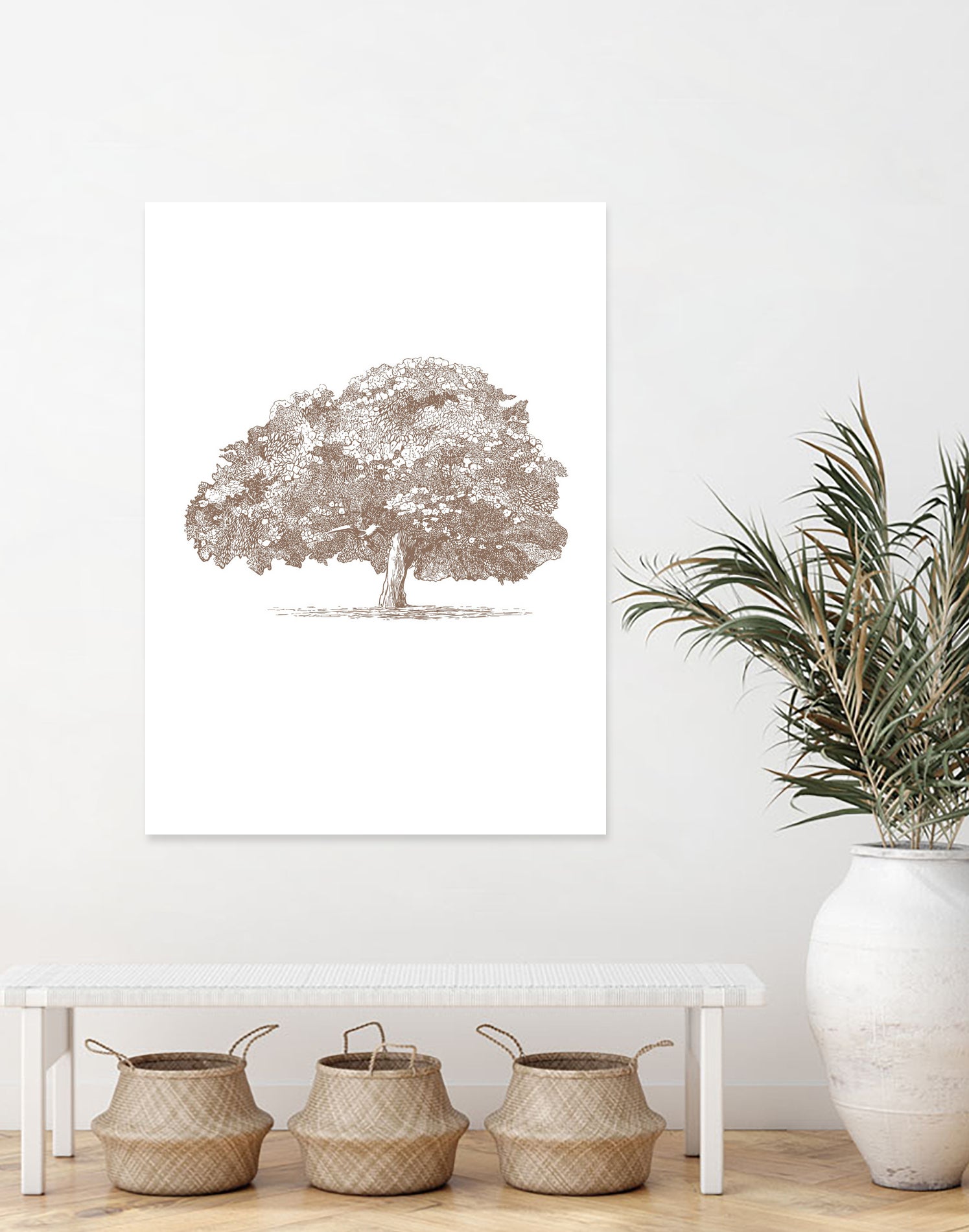 Big Tree in Brown Sepia by Katie Oa#039;Shea on GIANT ART - 2550 illustration