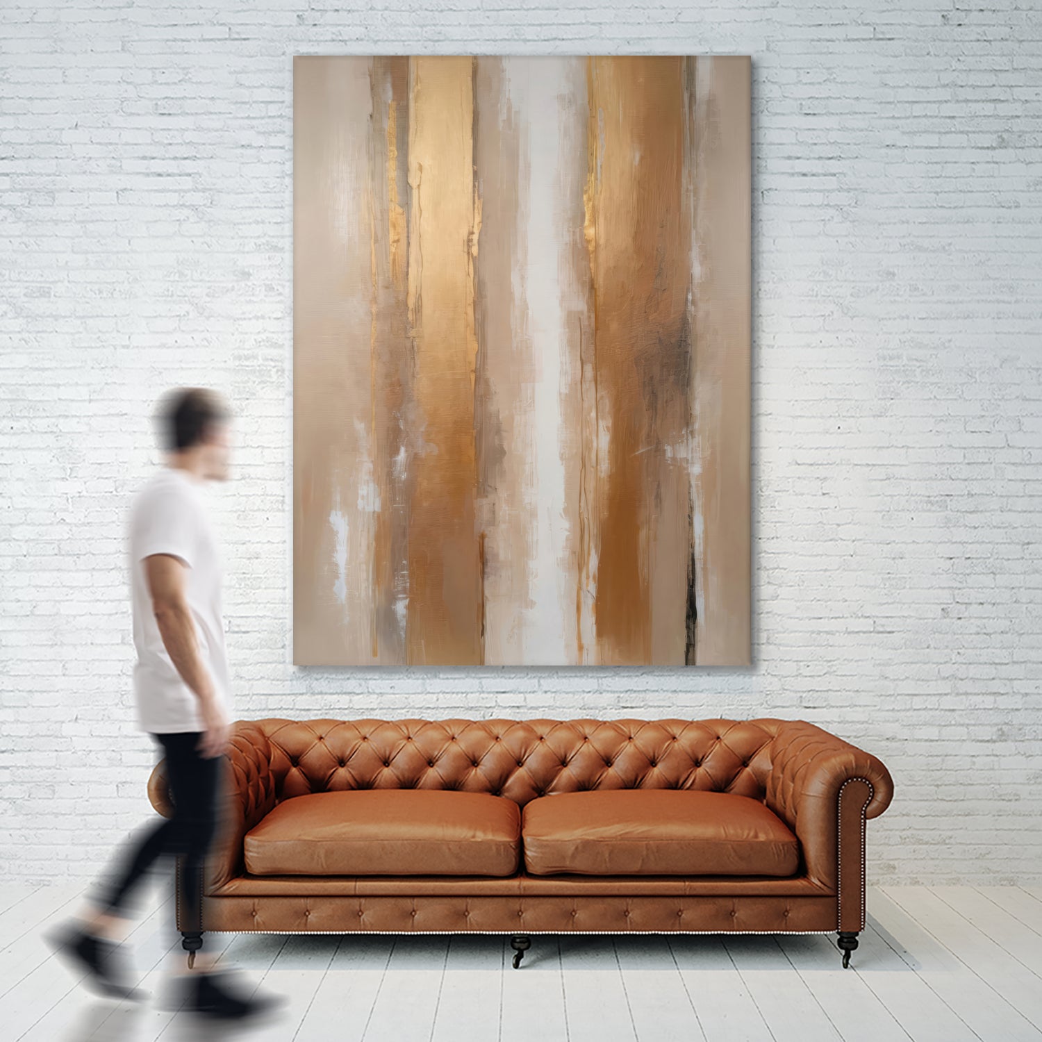 Stripes In Soft Neutrals by Alpenglow Workshop on GIANT ART - abstract abstract wall art