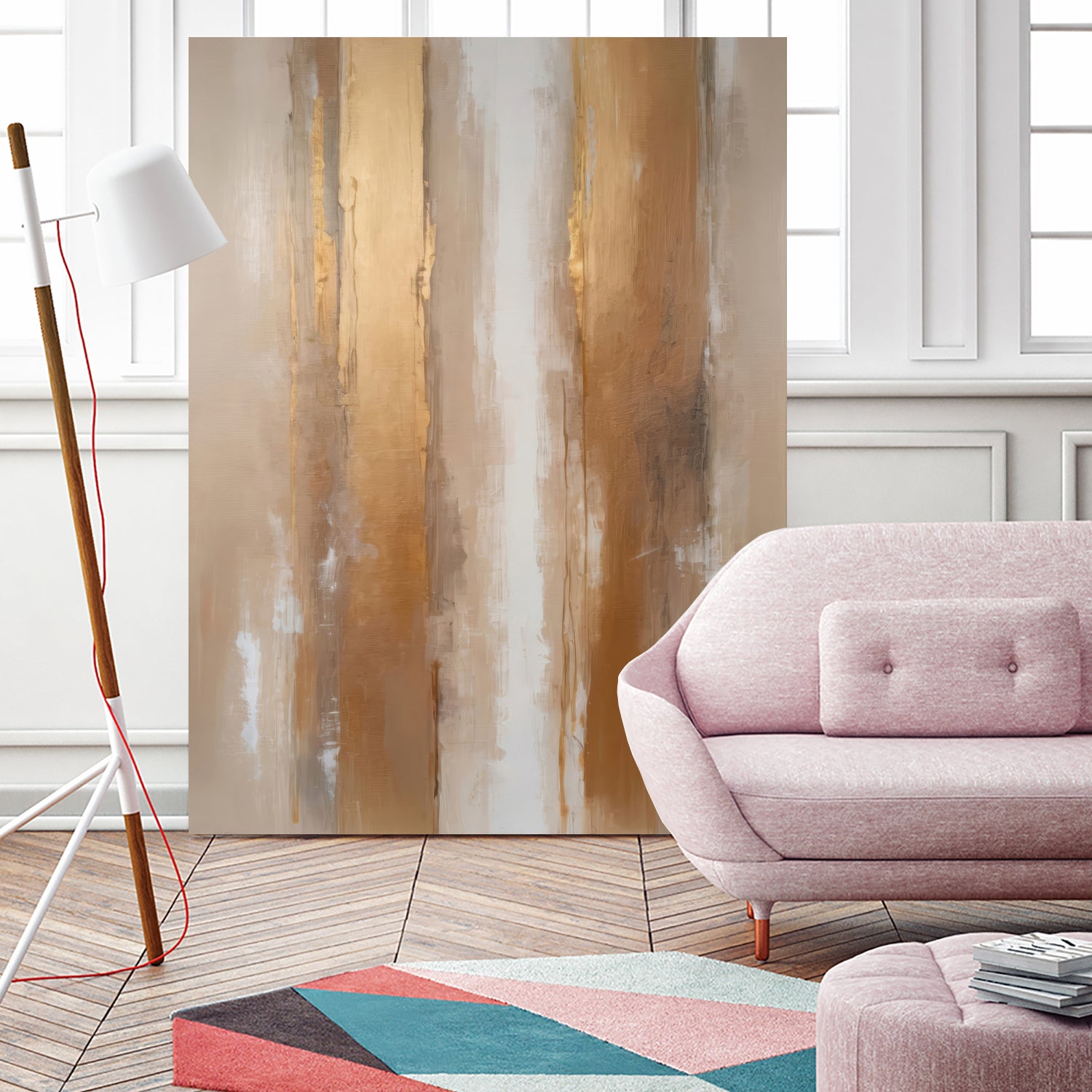 Stripes In Soft Neutrals by Alpenglow Workshop on GIANT ART - abstract abstract wall art