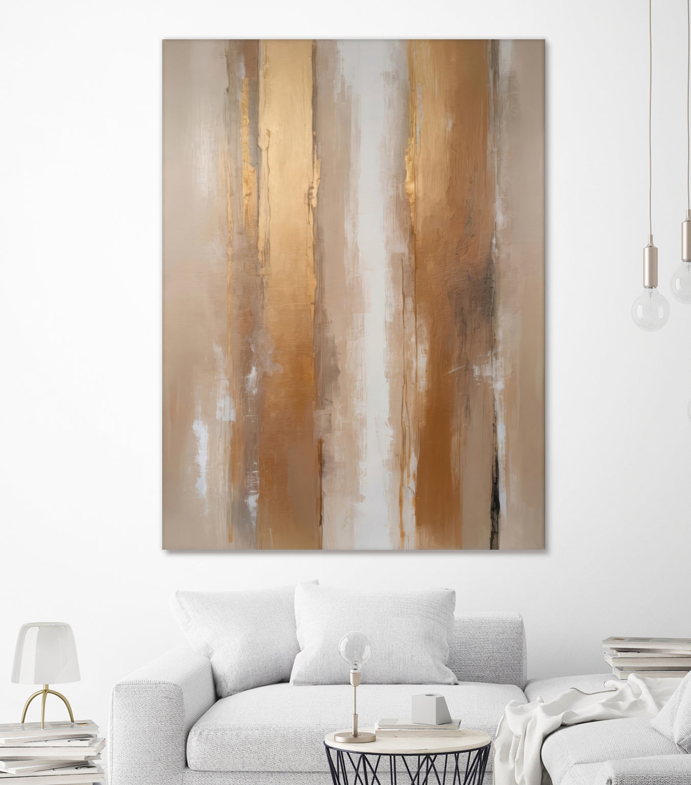 Stripes In Soft Neutrals by Alpenglow Workshop on GIANT ART - abstract abstract wall art