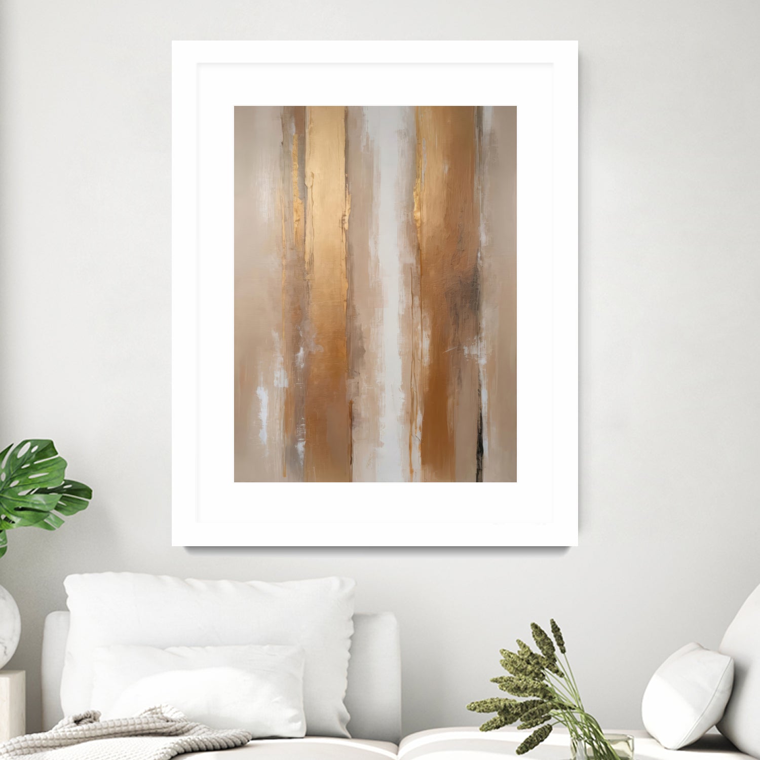 Stripes In Soft Neutrals by Alpenglow Workshop on GIANT ART - abstract abstract wall art