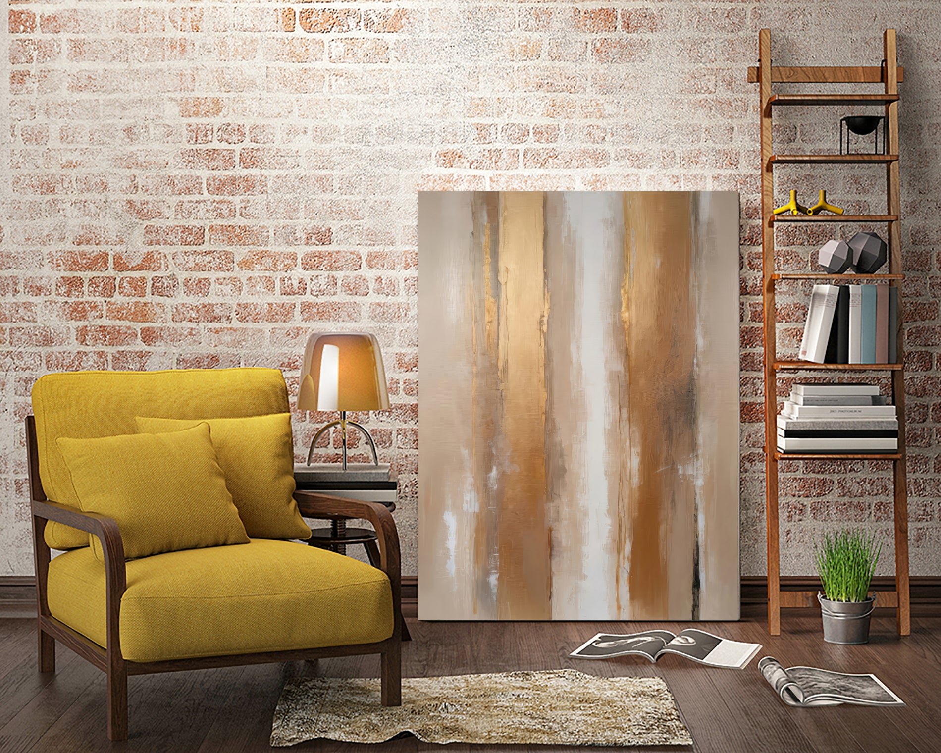 Stripes In Soft Neutrals by Alpenglow Workshop on GIANT ART - abstract abstract wall art