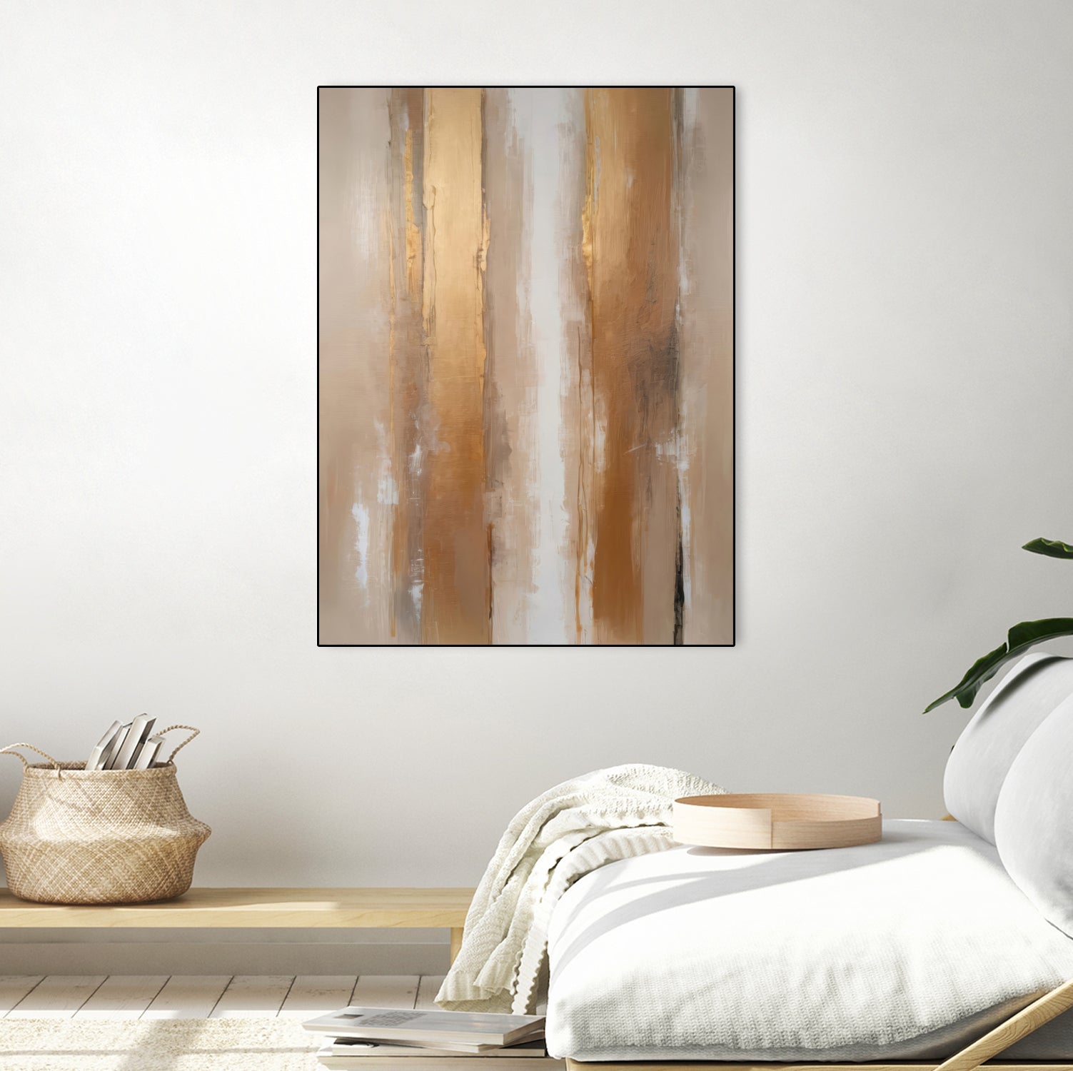 Stripes In Soft Neutrals by Alpenglow Workshop on GIANT ART - abstract abstract wall art