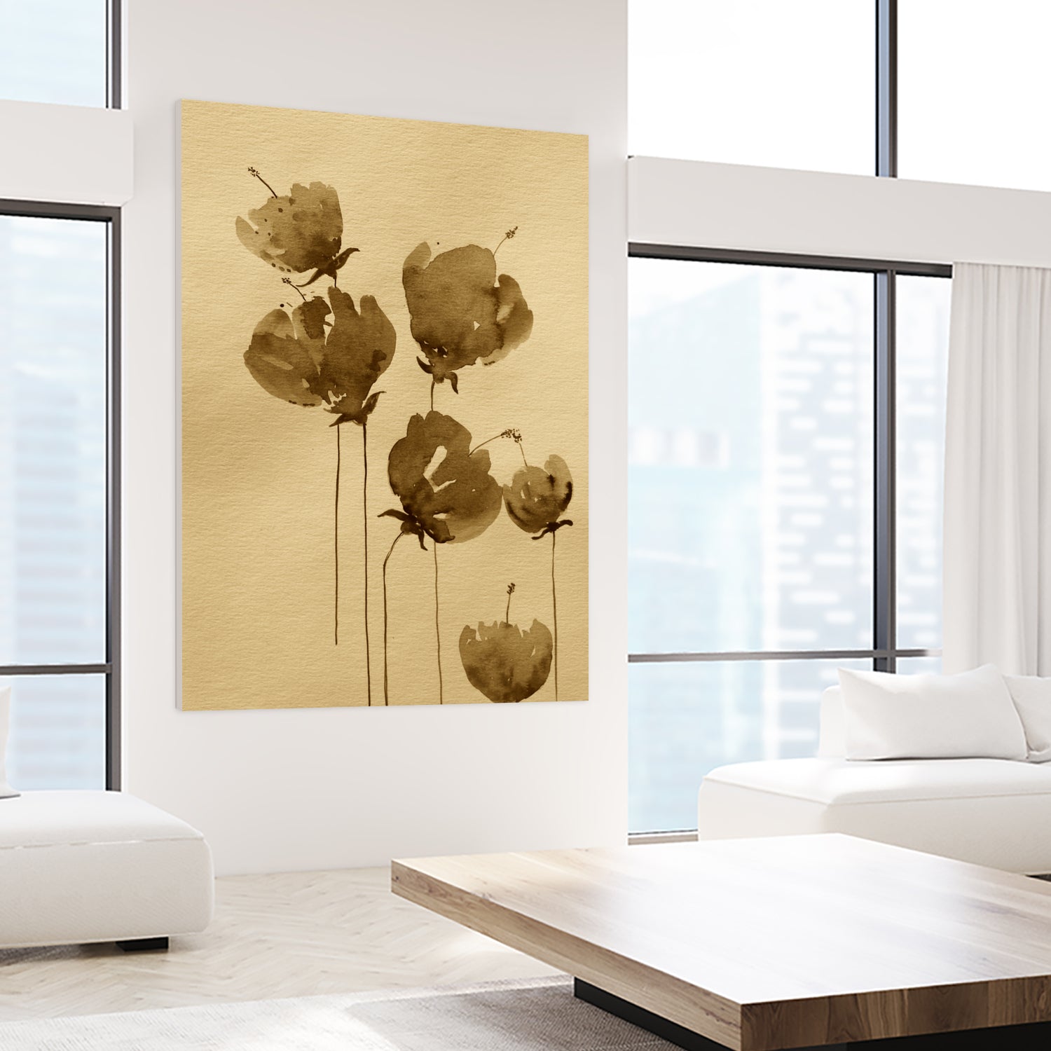 Poppies In Muted Sepia Tones by Santhosh ch on GIANT ART - 11825 illustration