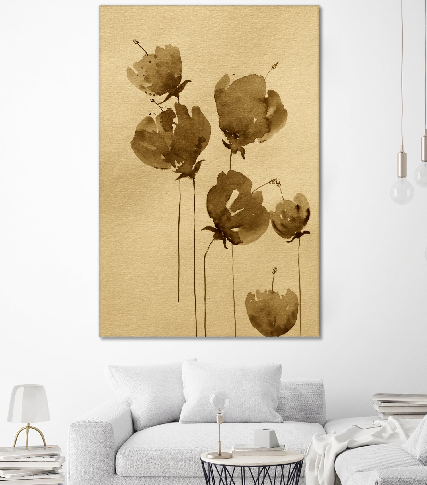 Poppies In Muted Sepia Tones by Santhosh ch on GIANT ART - 11825 illustration