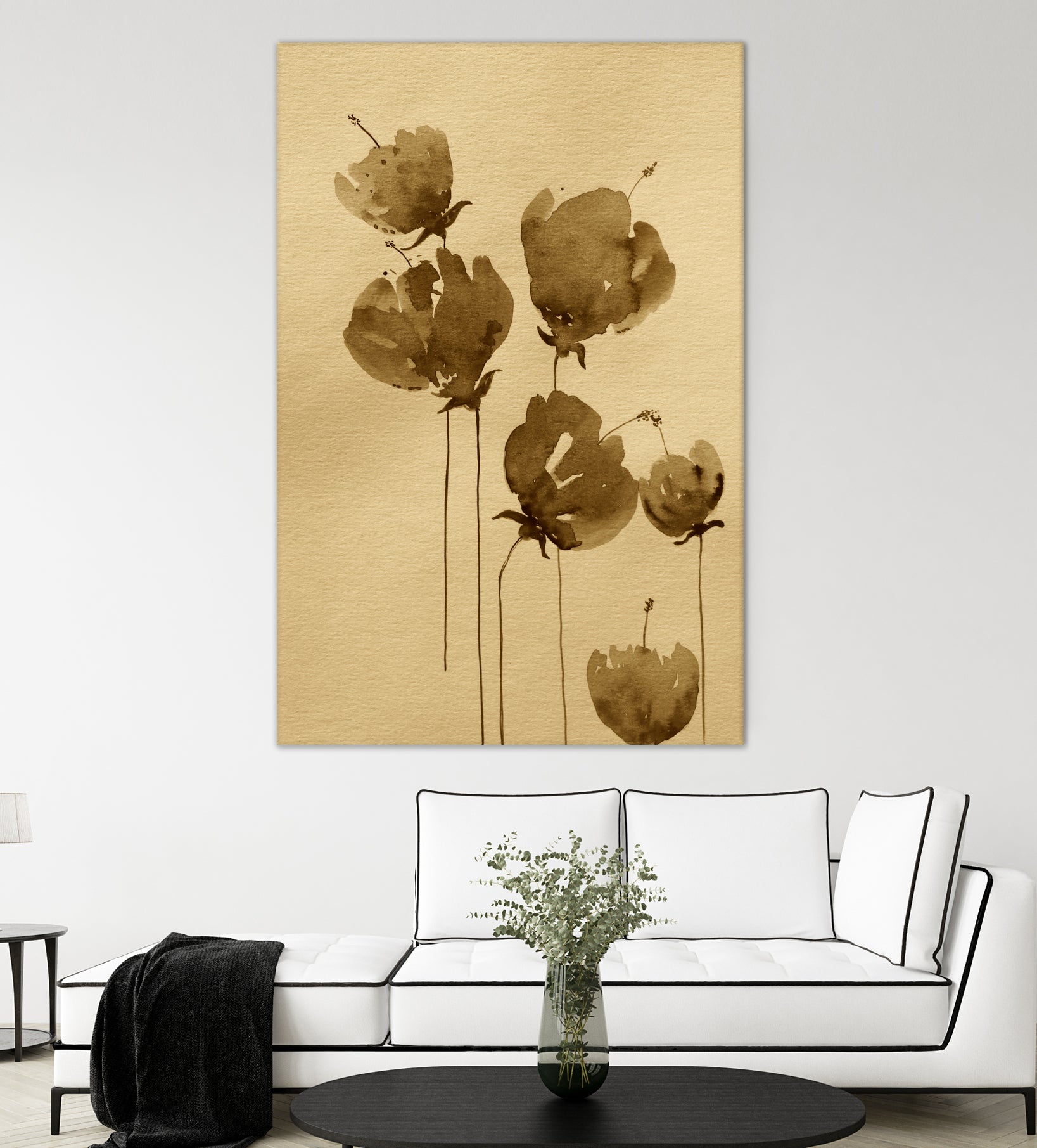Poppies In Muted Sepia Tones by Santhosh ch on GIANT ART - 11825 illustration