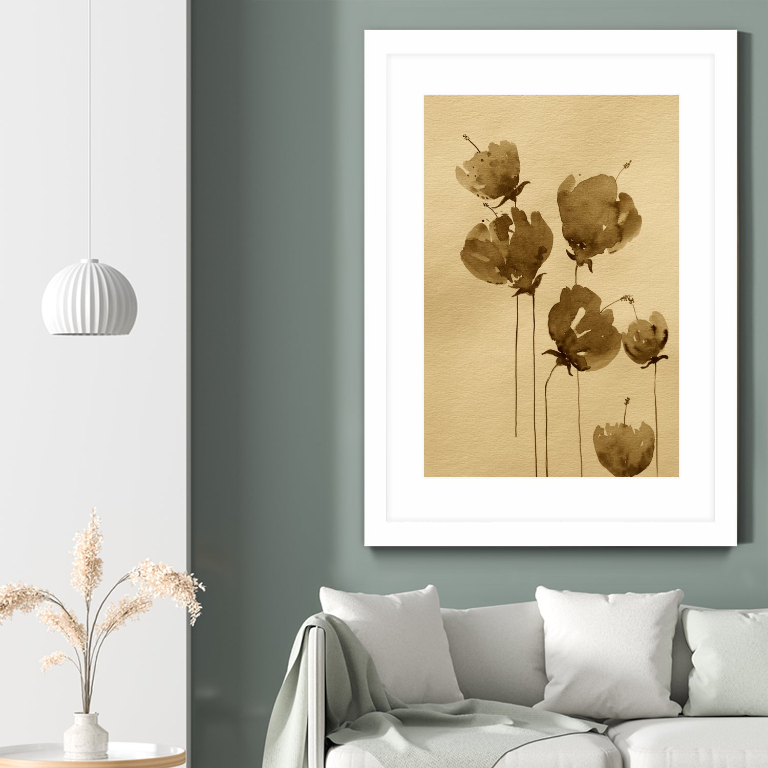 Poppies In Muted Sepia Tones by Santhosh ch on GIANT ART - 11825 illustration