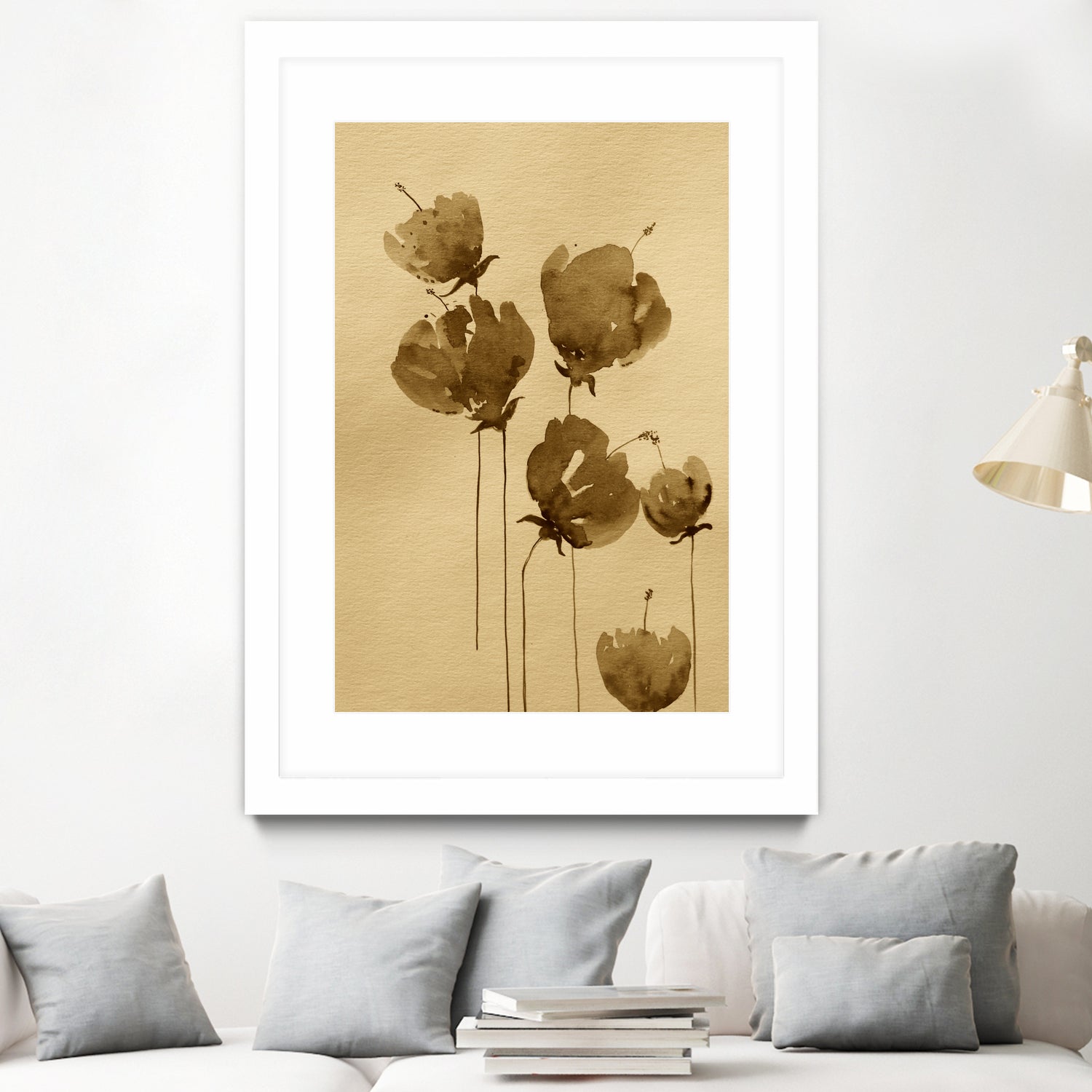 Poppies In Muted Sepia Tones by Santhosh ch on GIANT ART - 11825 illustration