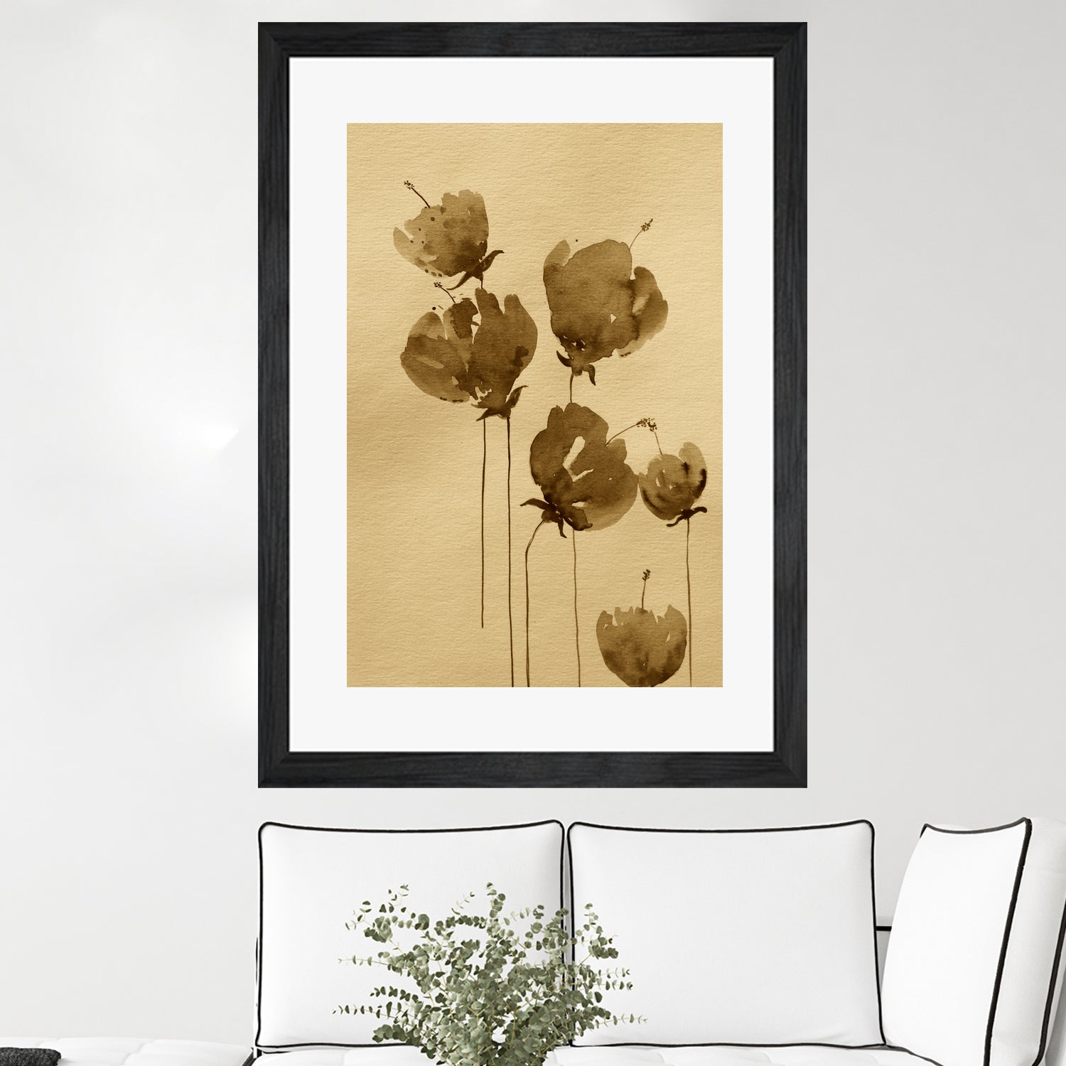 Poppies In Muted Sepia Tones by Santhosh ch on GIANT ART - 11825 illustration