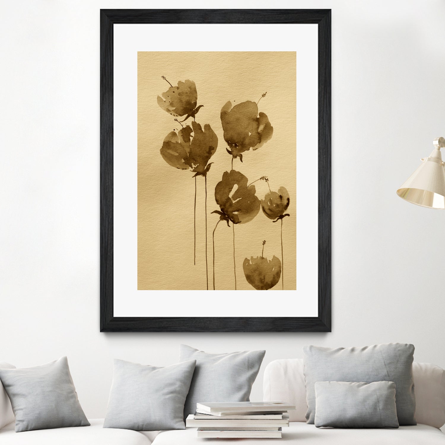 Poppies In Muted Sepia Tones by Santhosh ch on GIANT ART - 11825 illustration
