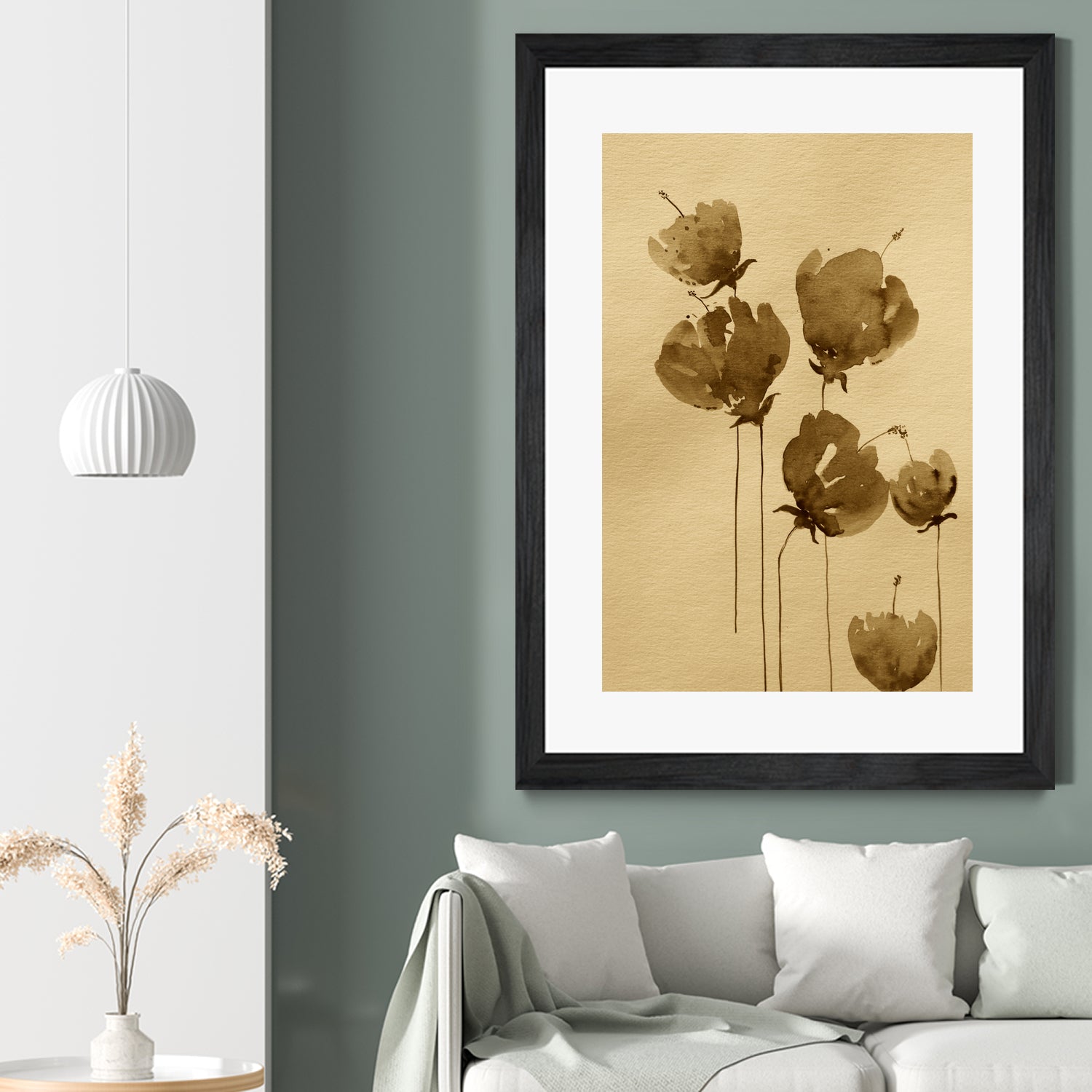 Poppies In Muted Sepia Tones by Santhosh ch on GIANT ART - 11825 illustration