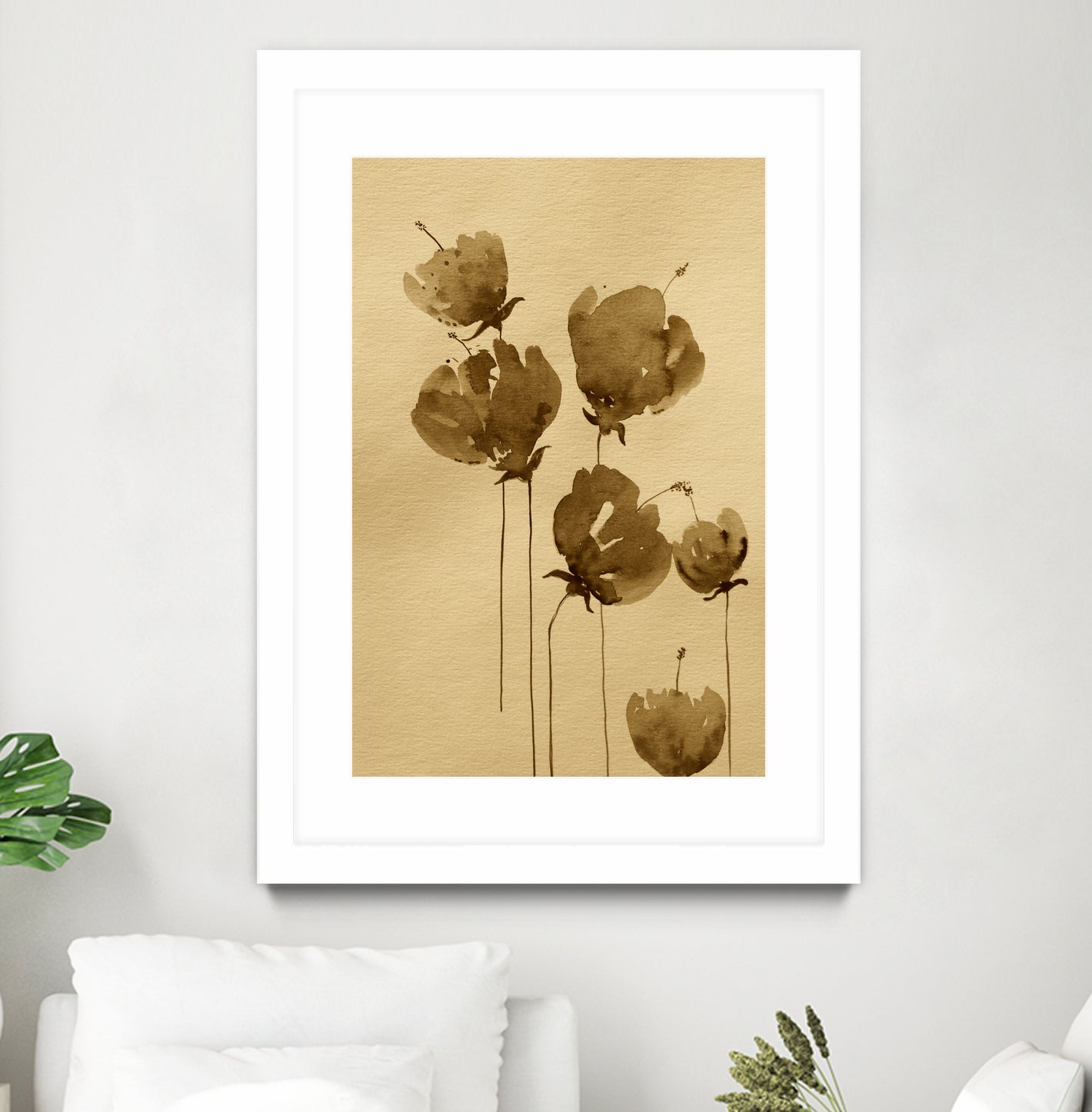 Poppies In Muted Sepia Tones by Santhosh ch on GIANT ART - 11825 illustration
