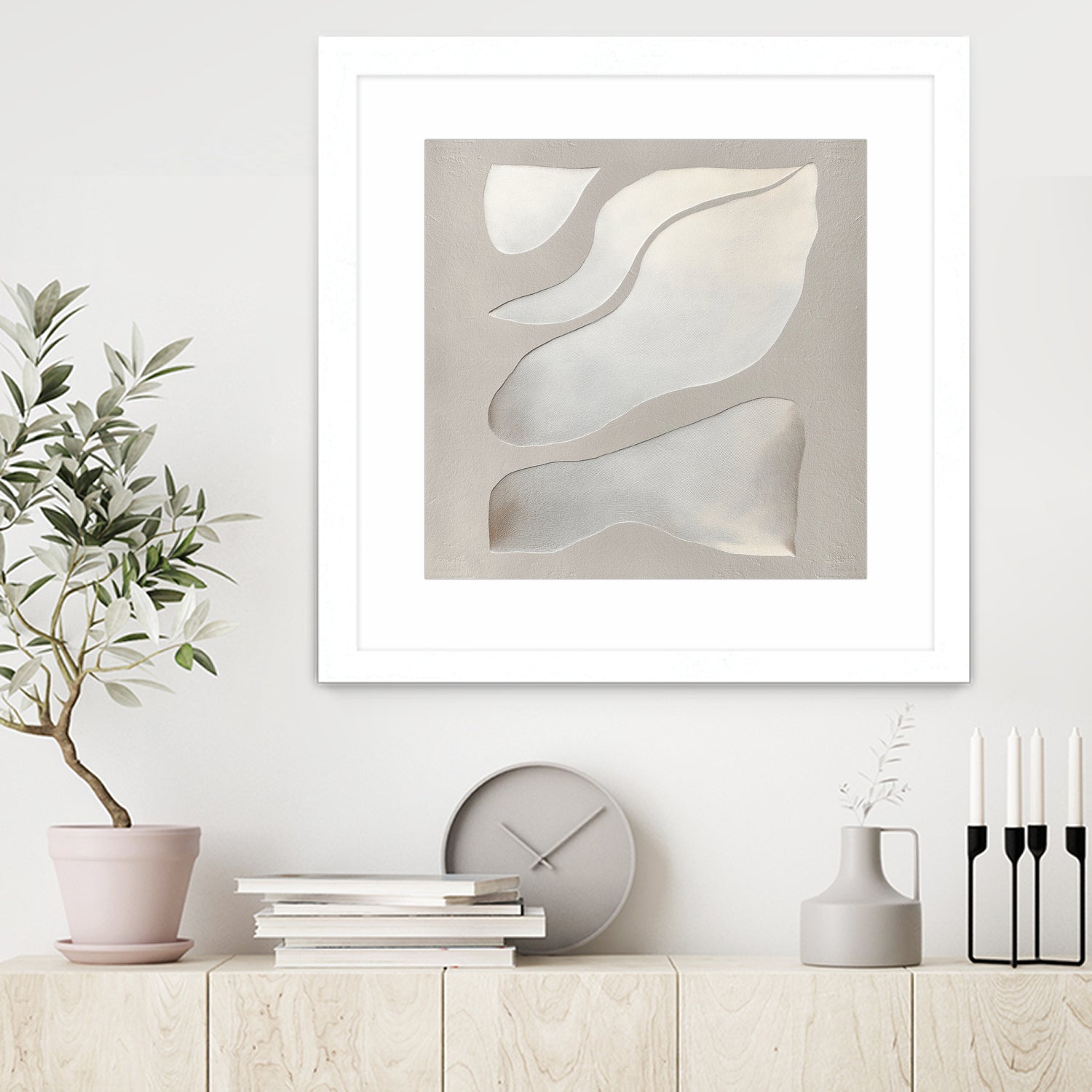 Flowing Shapes in Soft Neutral Tones by Alma on GIANT ART - abstract abstract