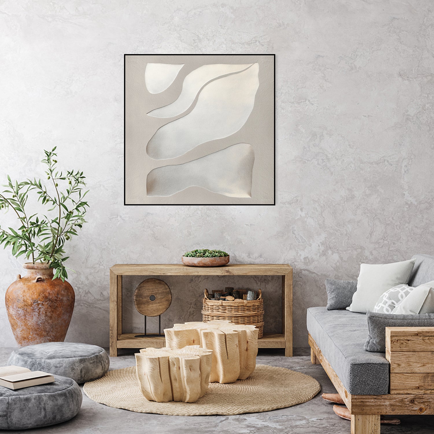 Flowing Shapes in Soft Neutral Tones by Alma on GIANT ART - abstract abstract