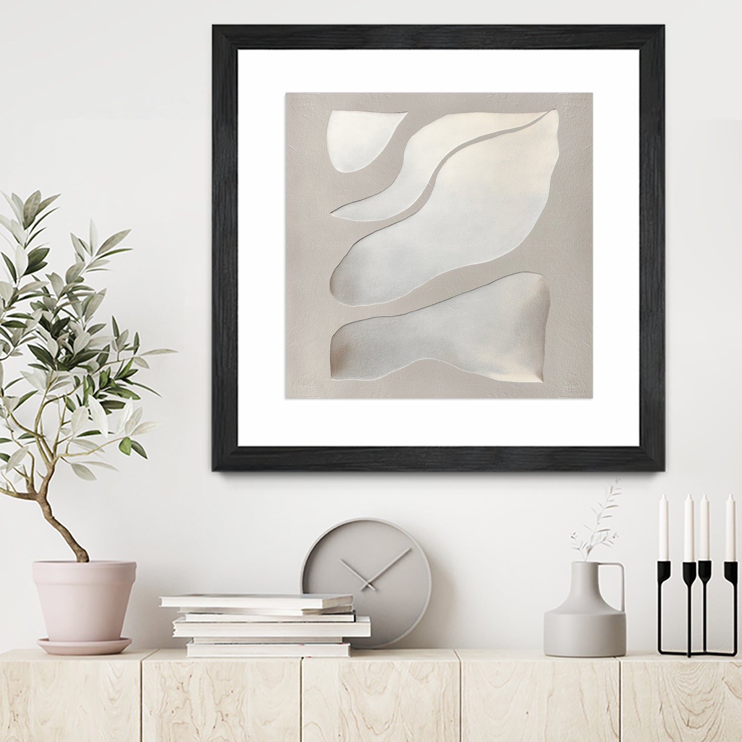 Flowing Shapes in Soft Neutral Tones by Alma on GIANT ART - abstract abstract