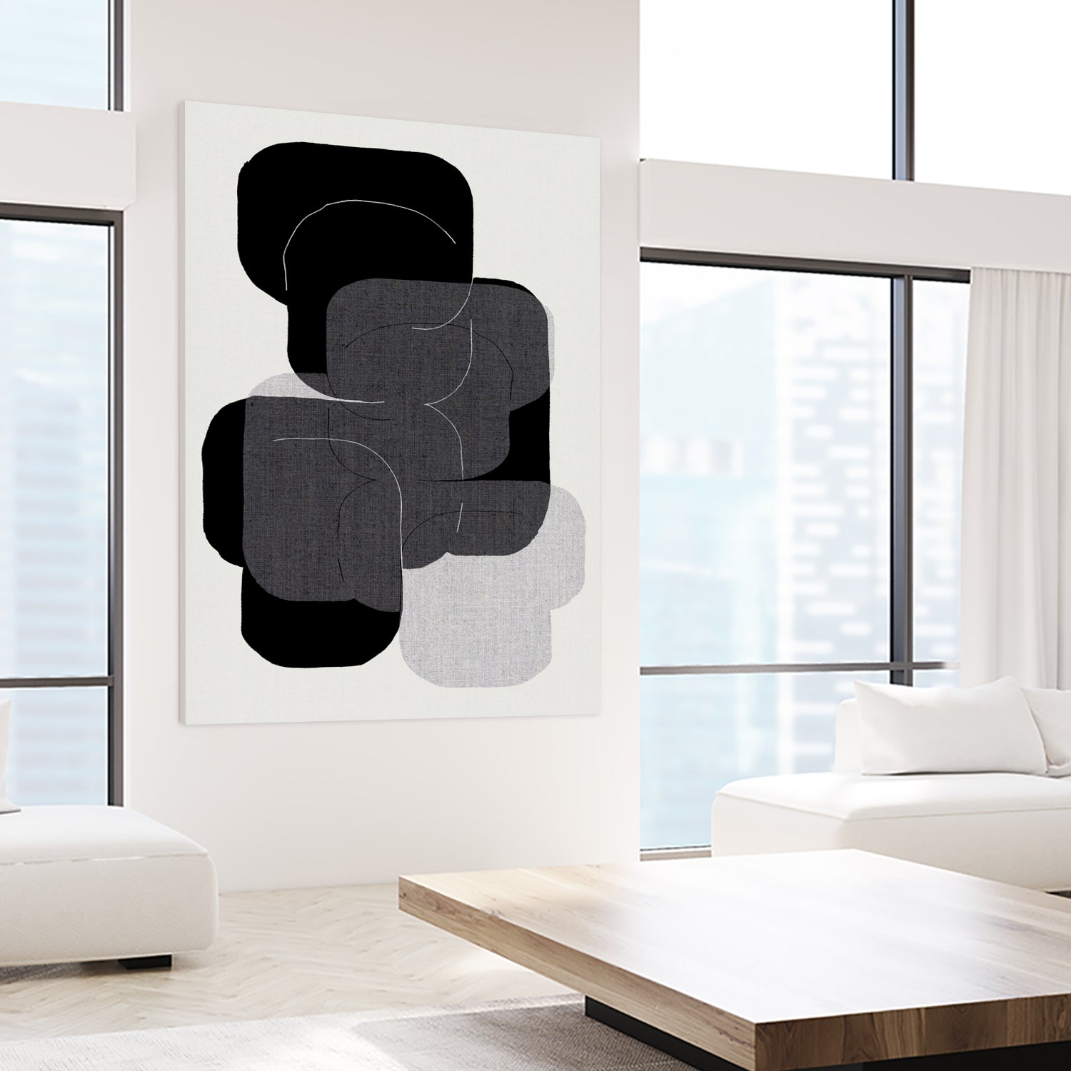 Abstract Forms in Black by cartissi on GIANT ART - abstract grey