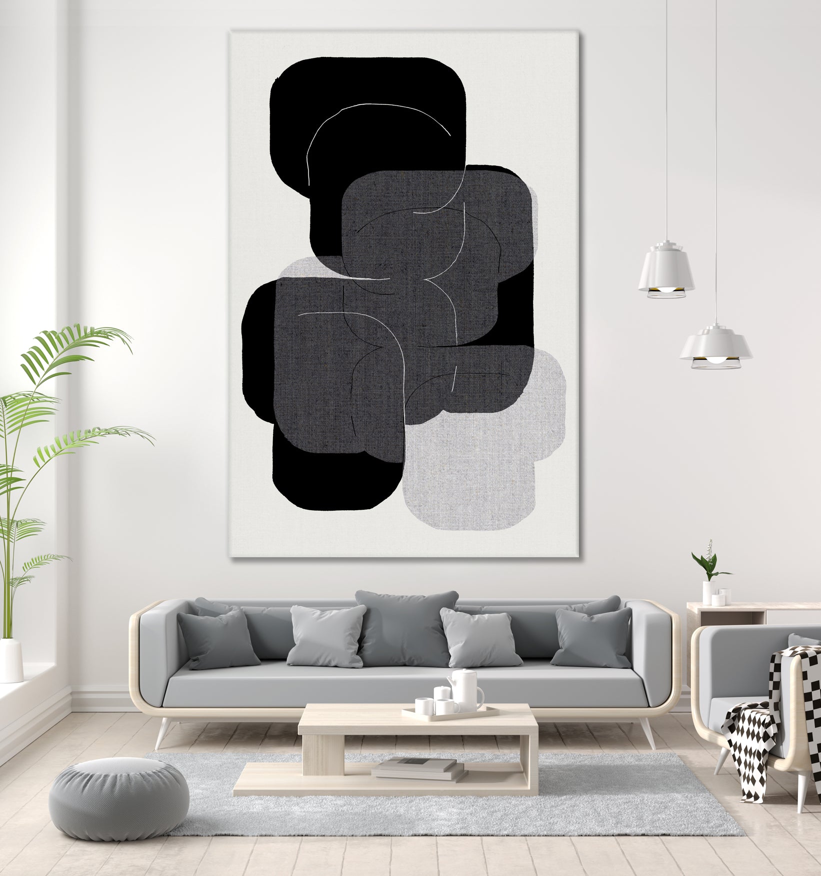 Abstract Forms in Black by cartissi on GIANT ART - abstract grey